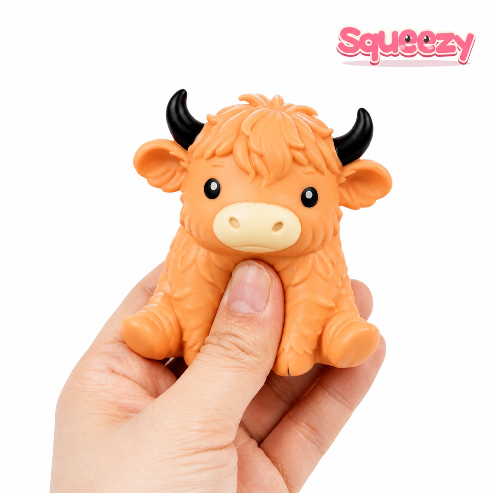 Ginger Cow being squeezed