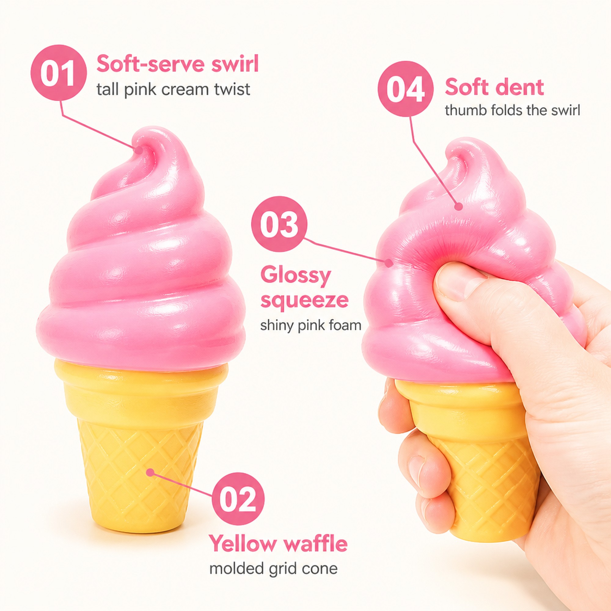 Pink Cream Cone features