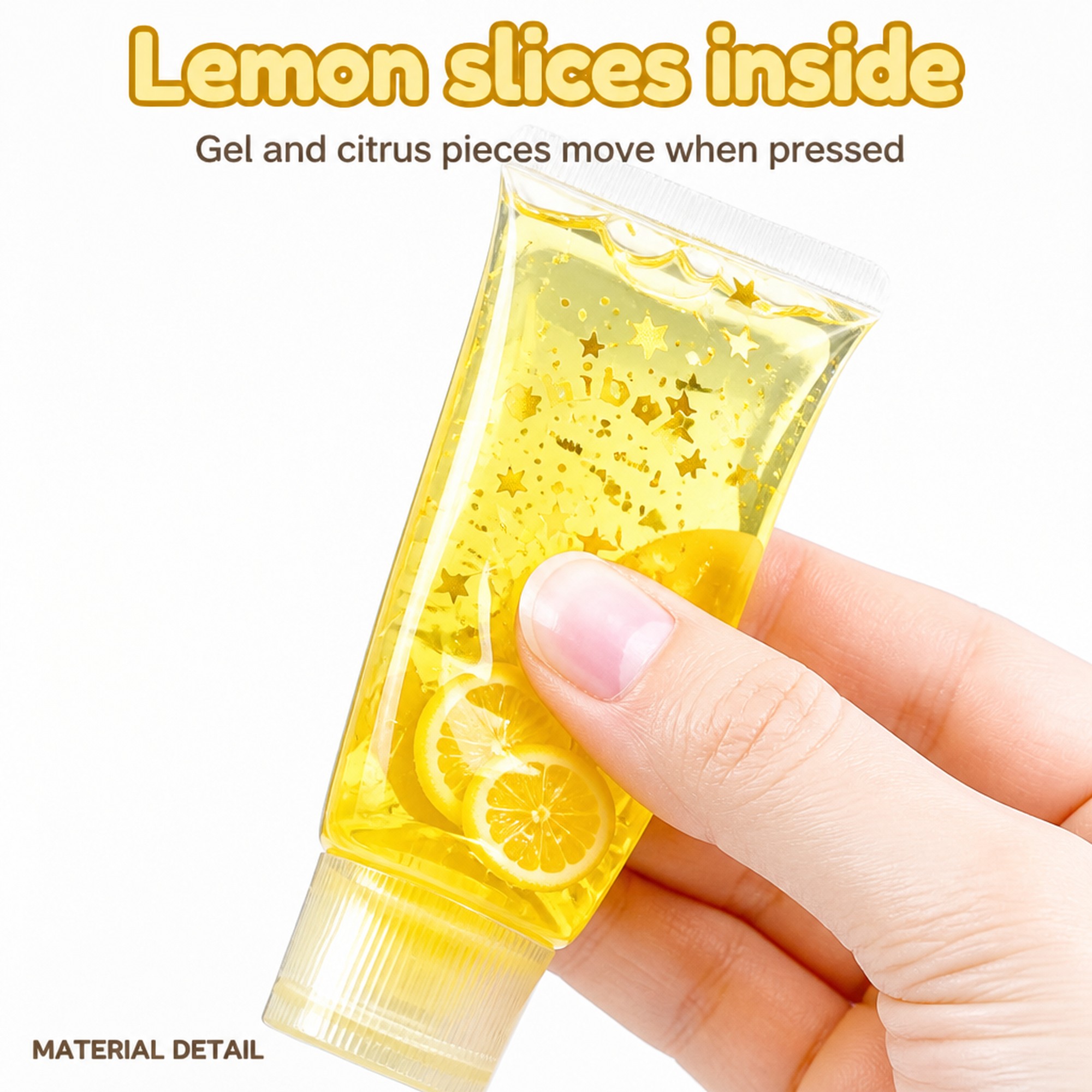 Lemon Gel Tube slices in gel