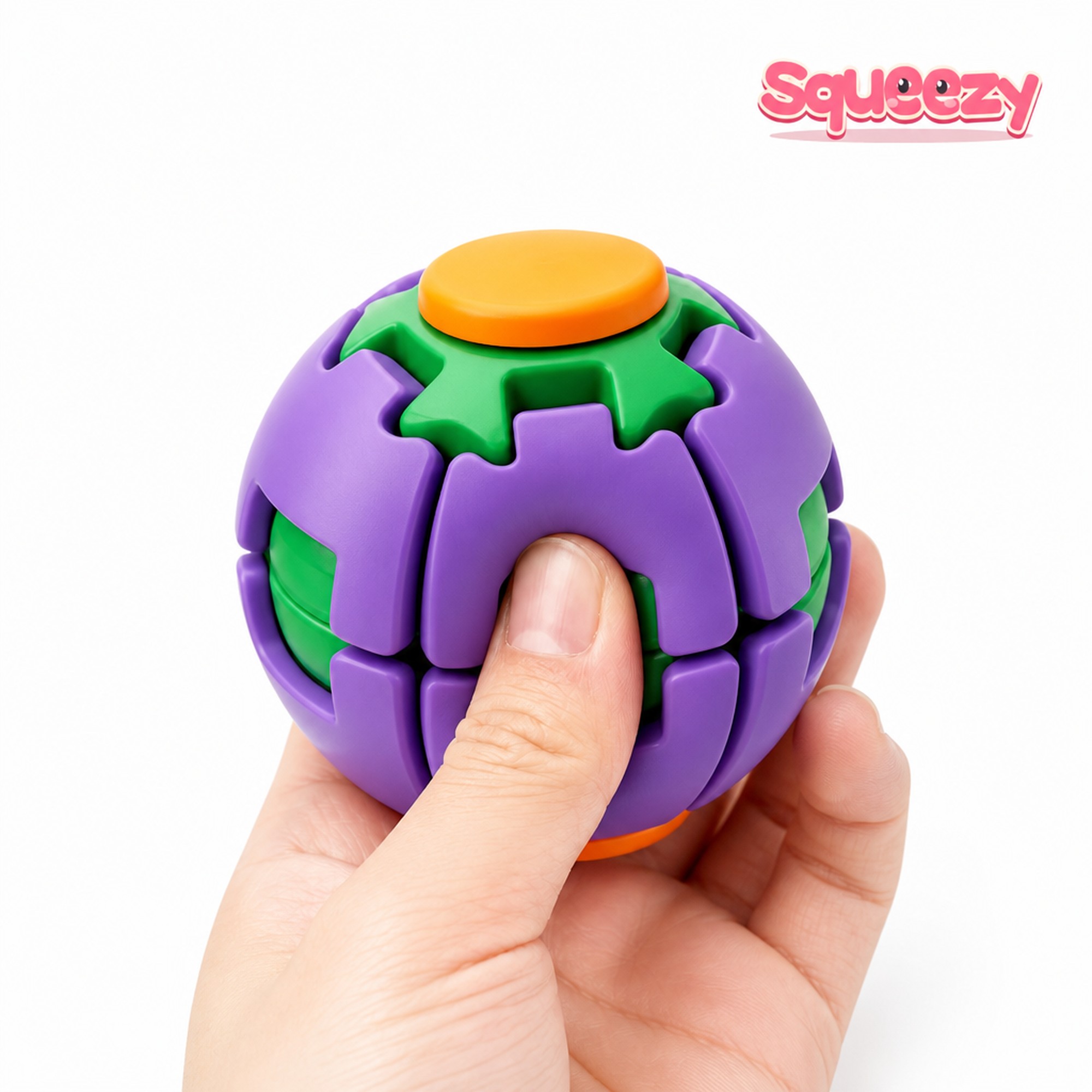 Press-Spin Ball being squeezed