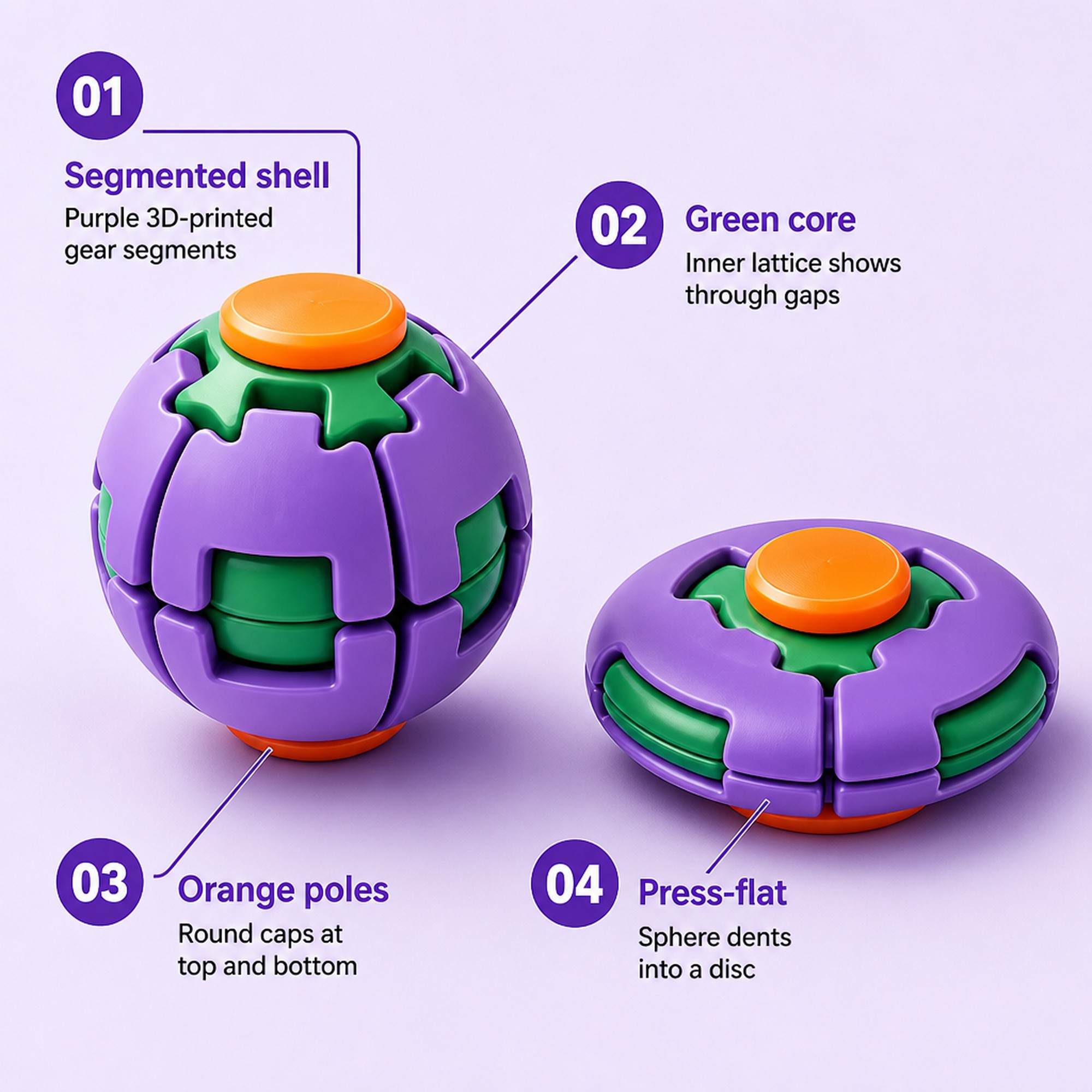 Press-Spin Ball features