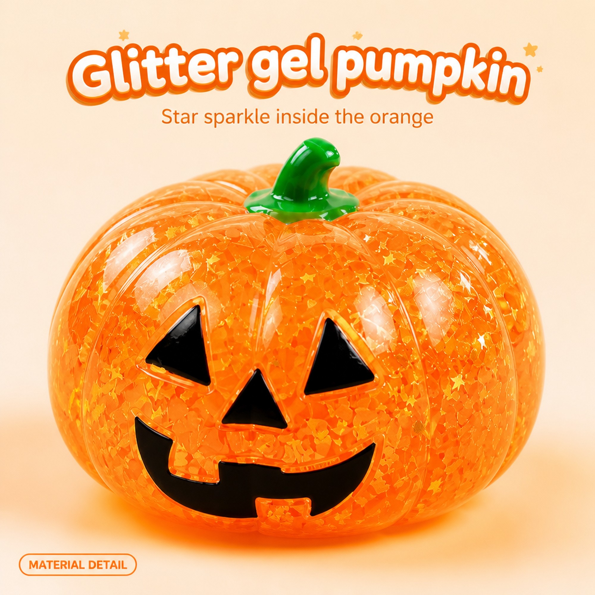 Orange Pumpkin glitter gel
