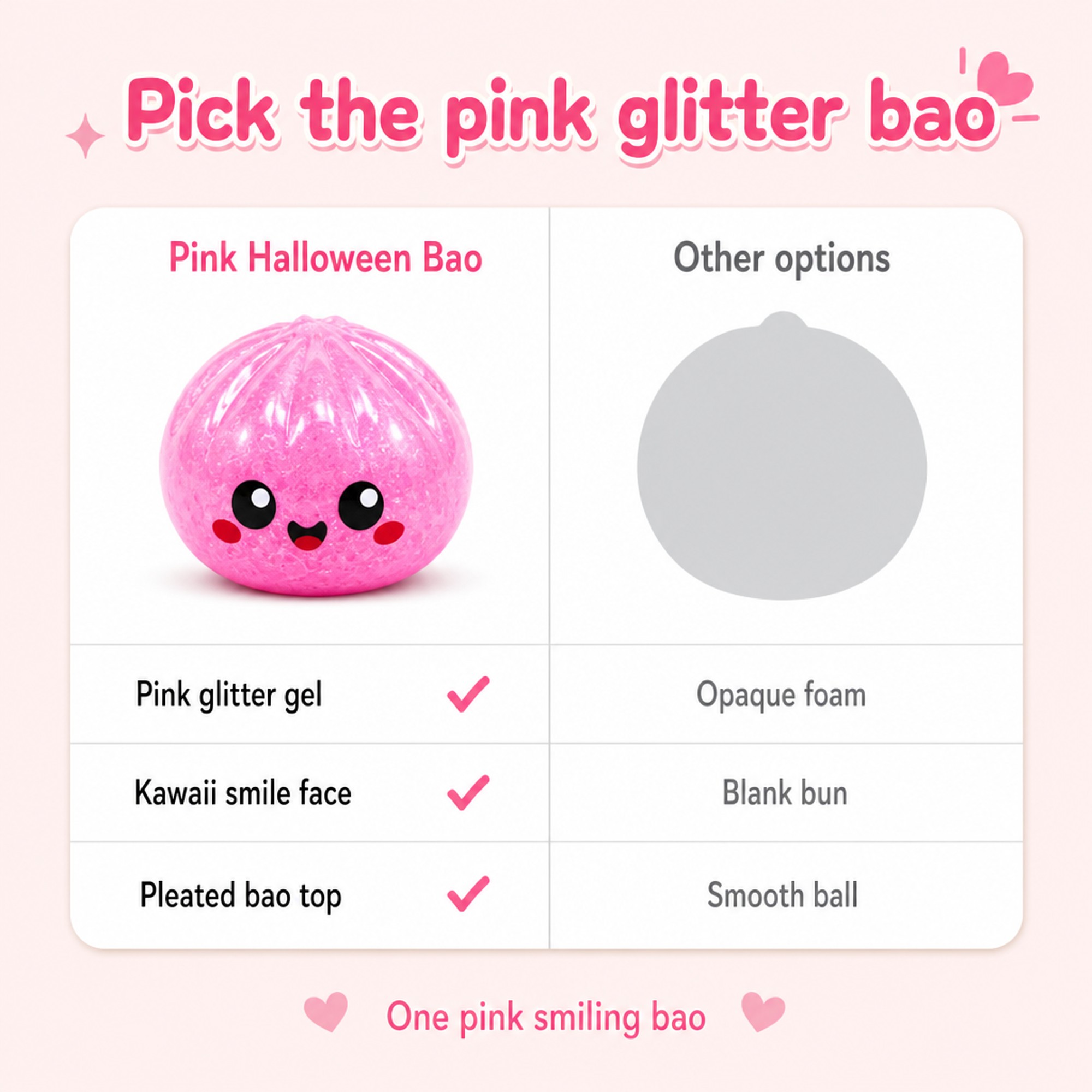Pink Halloween Bao compared with other options