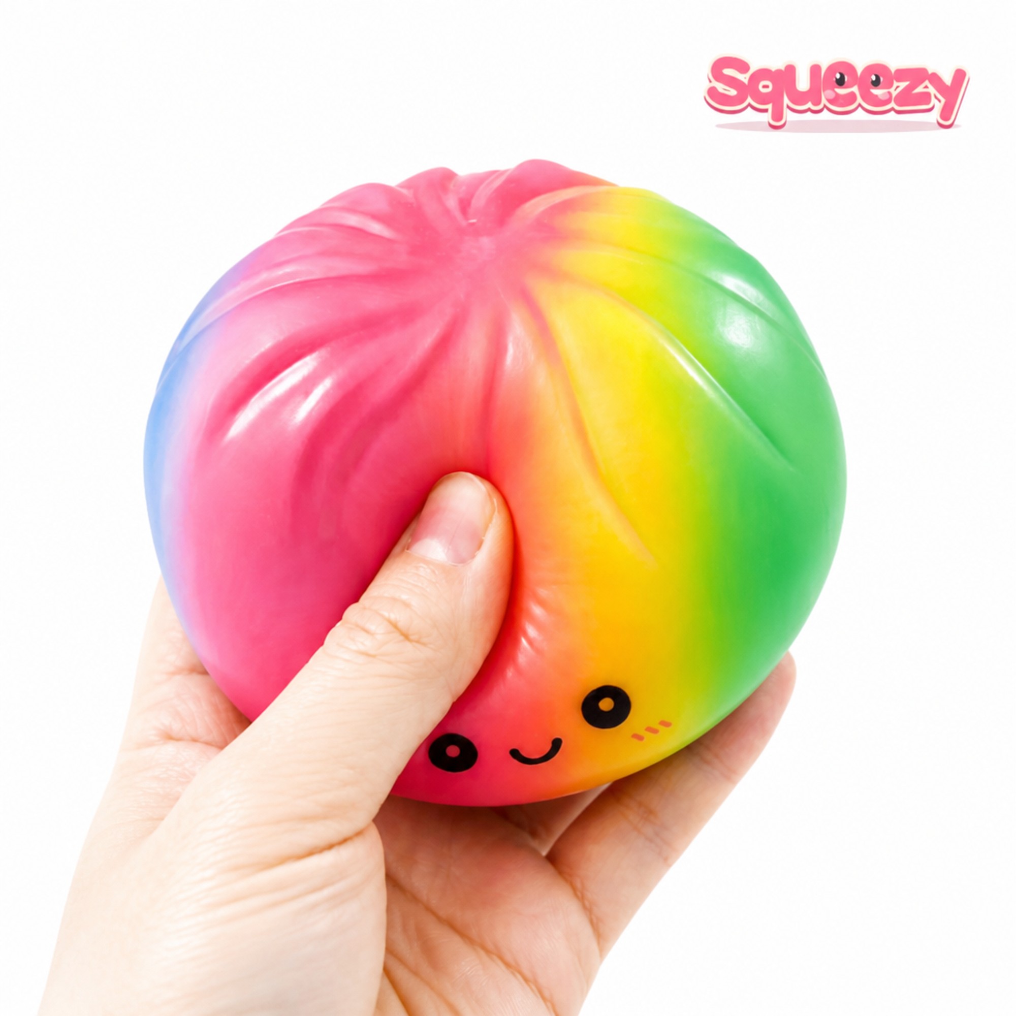 Jumbo Rainbow Bao being squeezed
