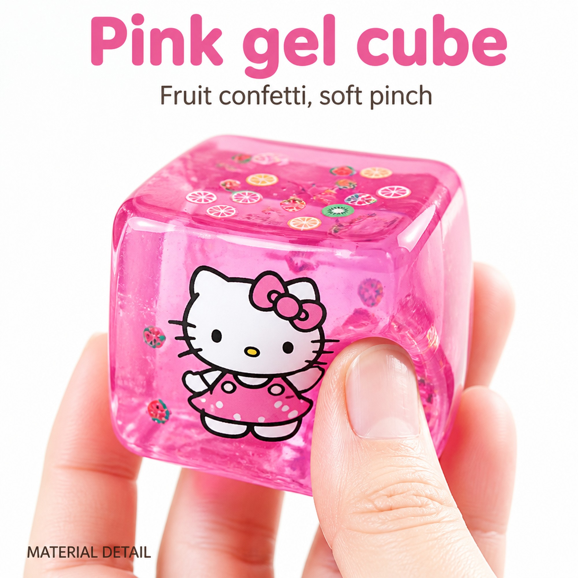 Pink Cat Cube fruit confetti