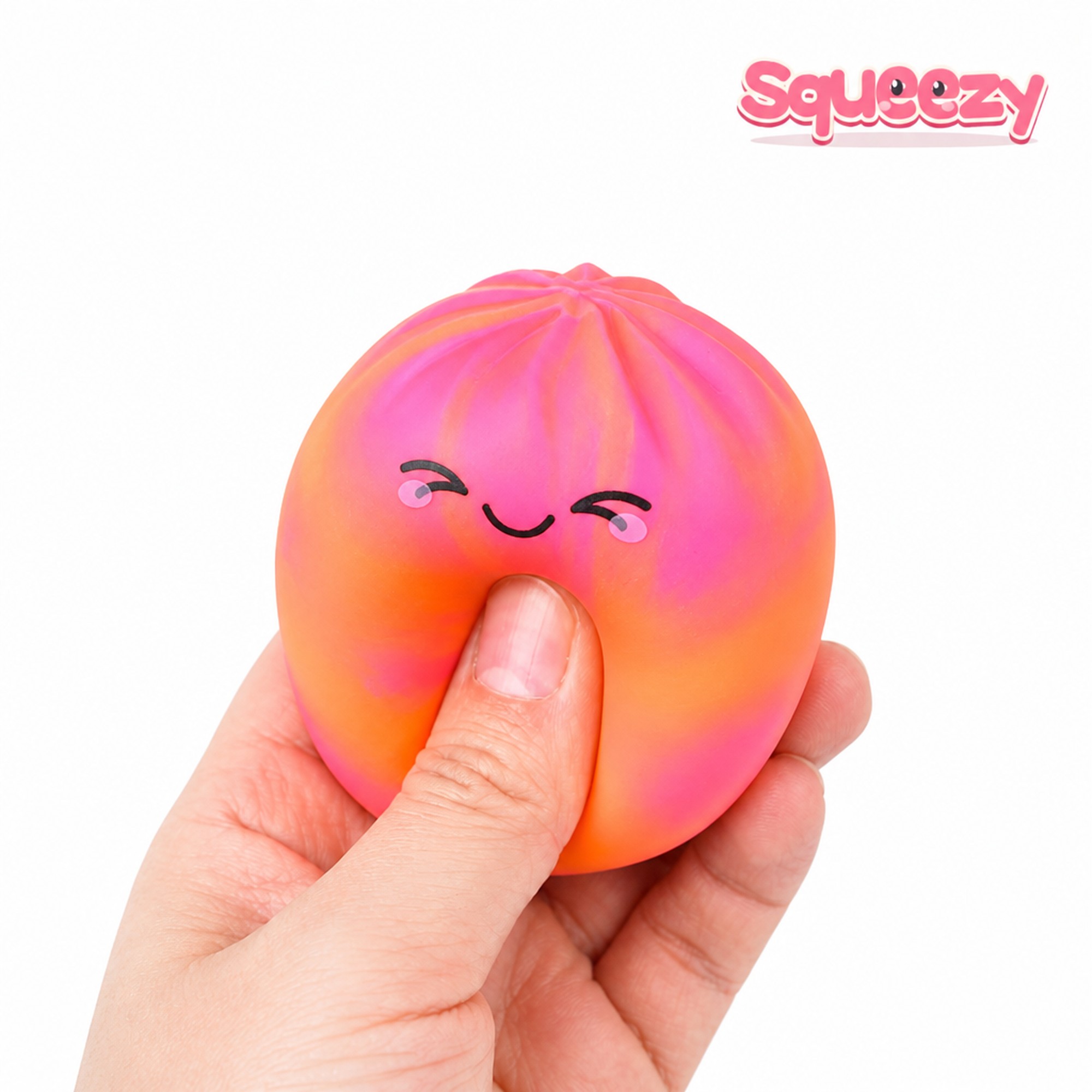 Pink Marble Bao being squeezed