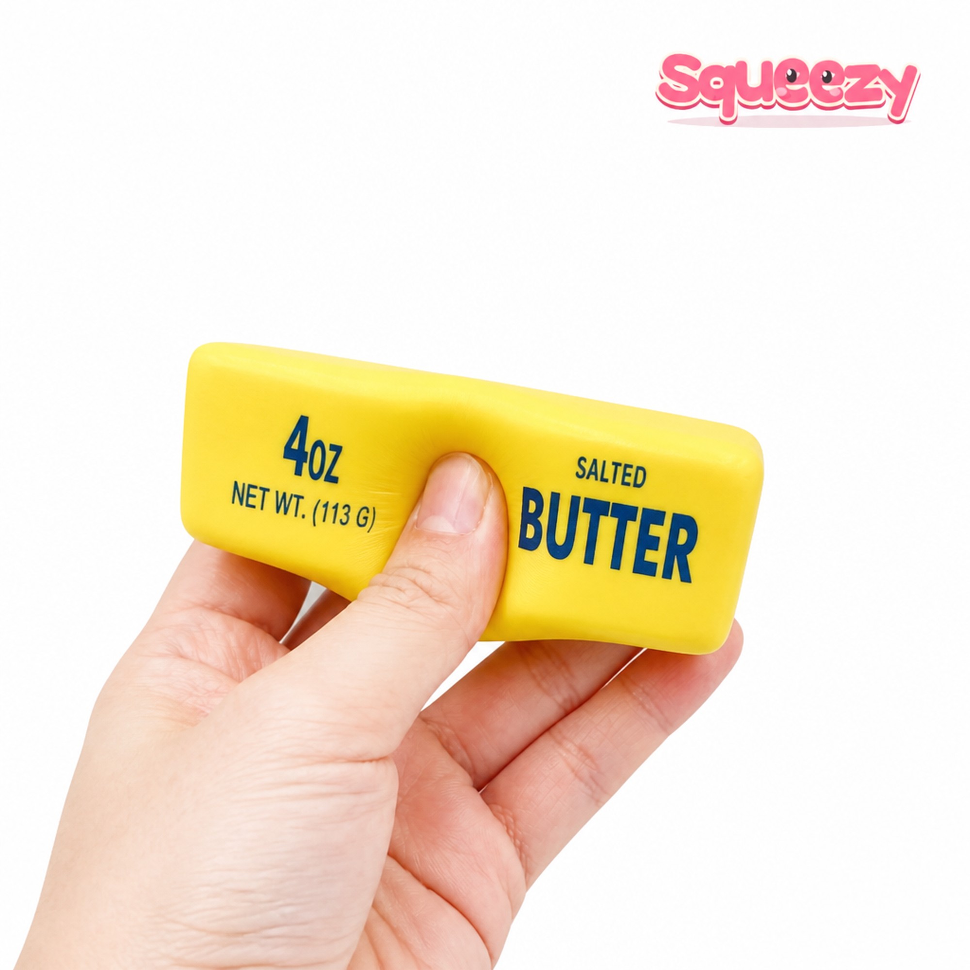 Salted Butter Bar being squeezed