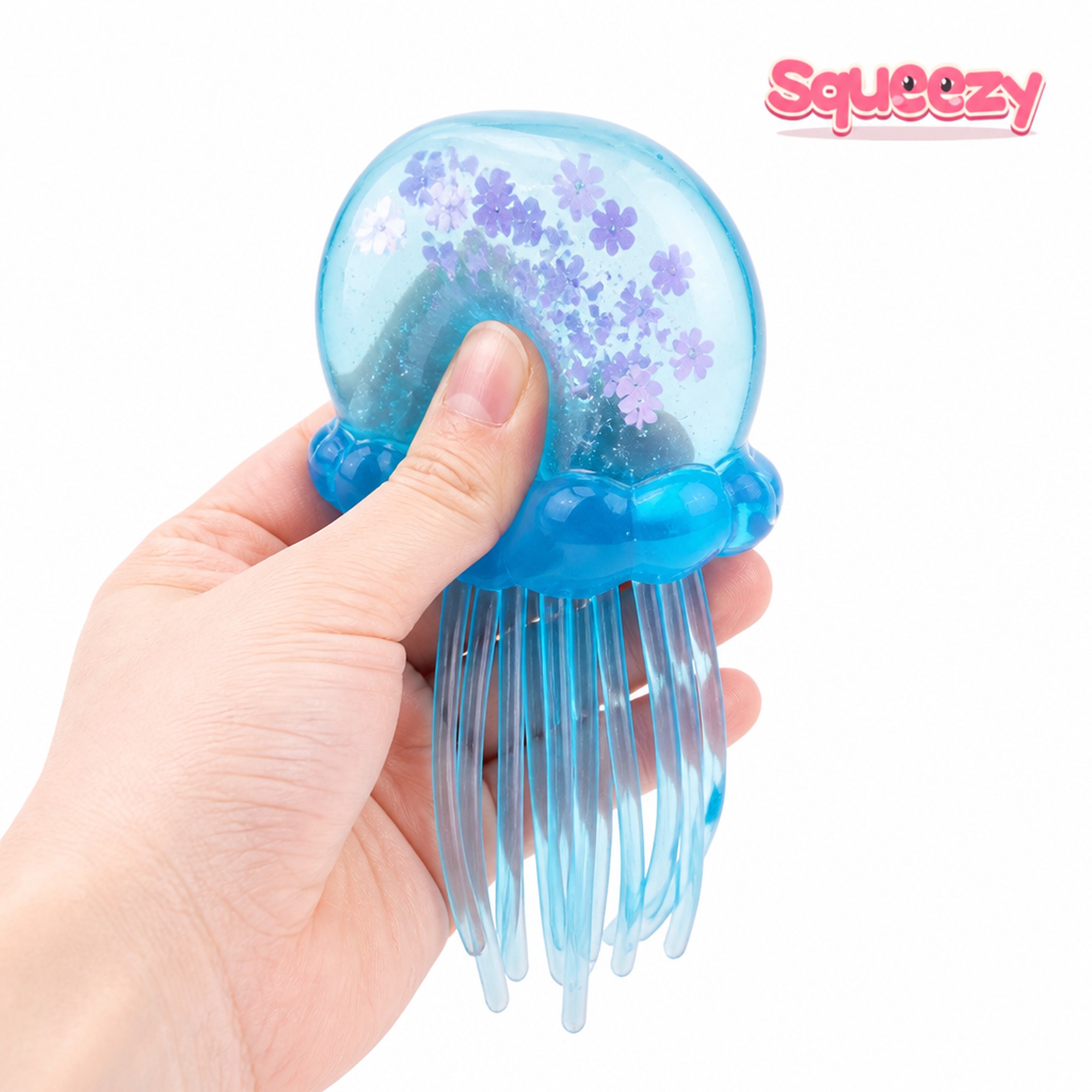 Glitter Jellyfish being squeezed