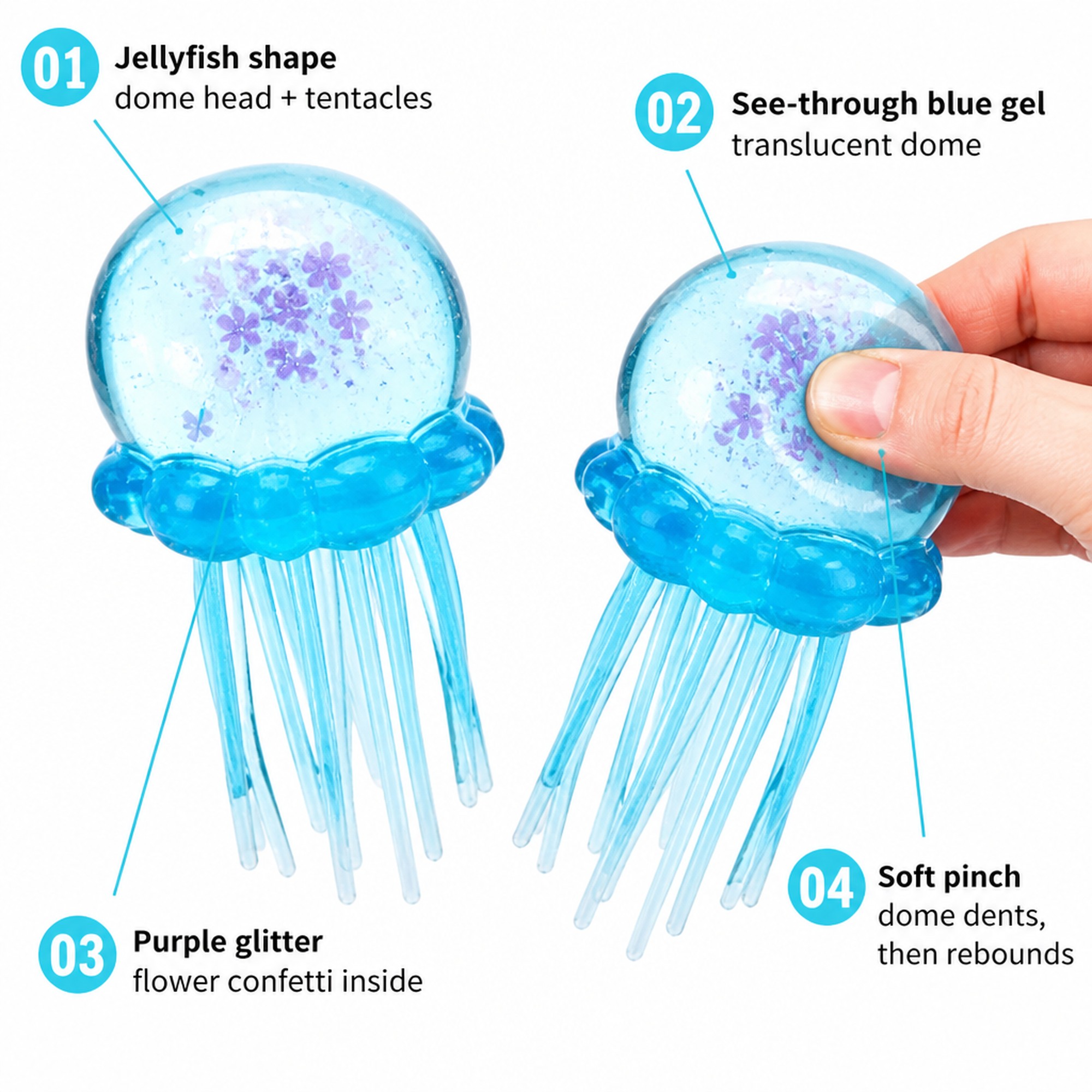 Glitter Jellyfish features