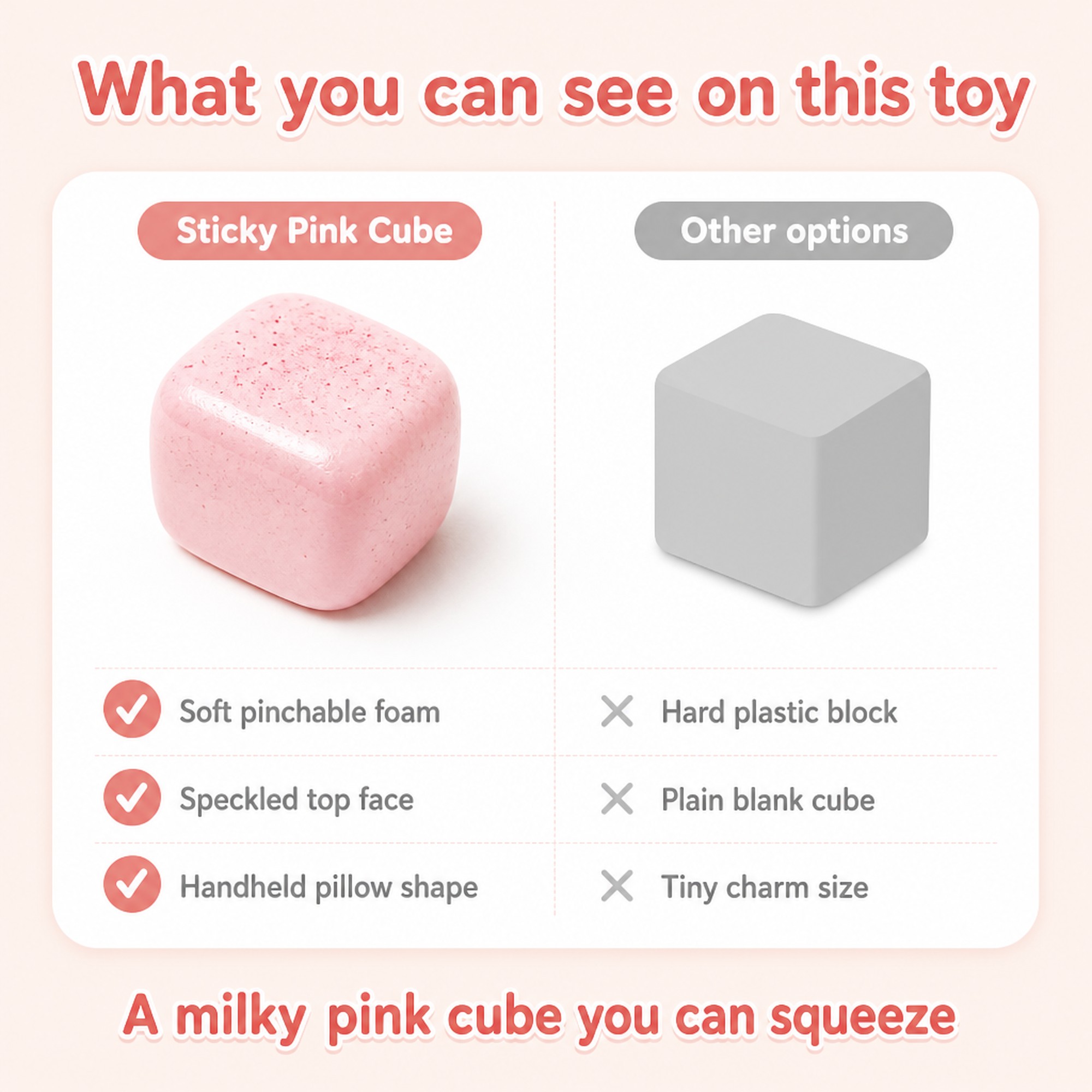 Sticky Pink Cube compared with other options