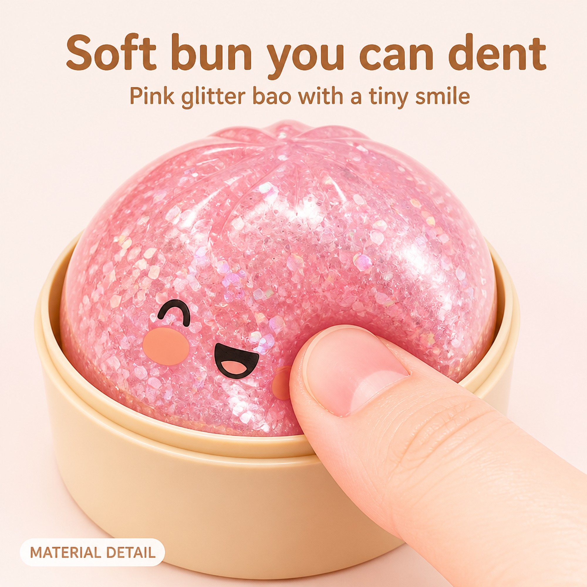 Pink Glitter Bao squeeze texture