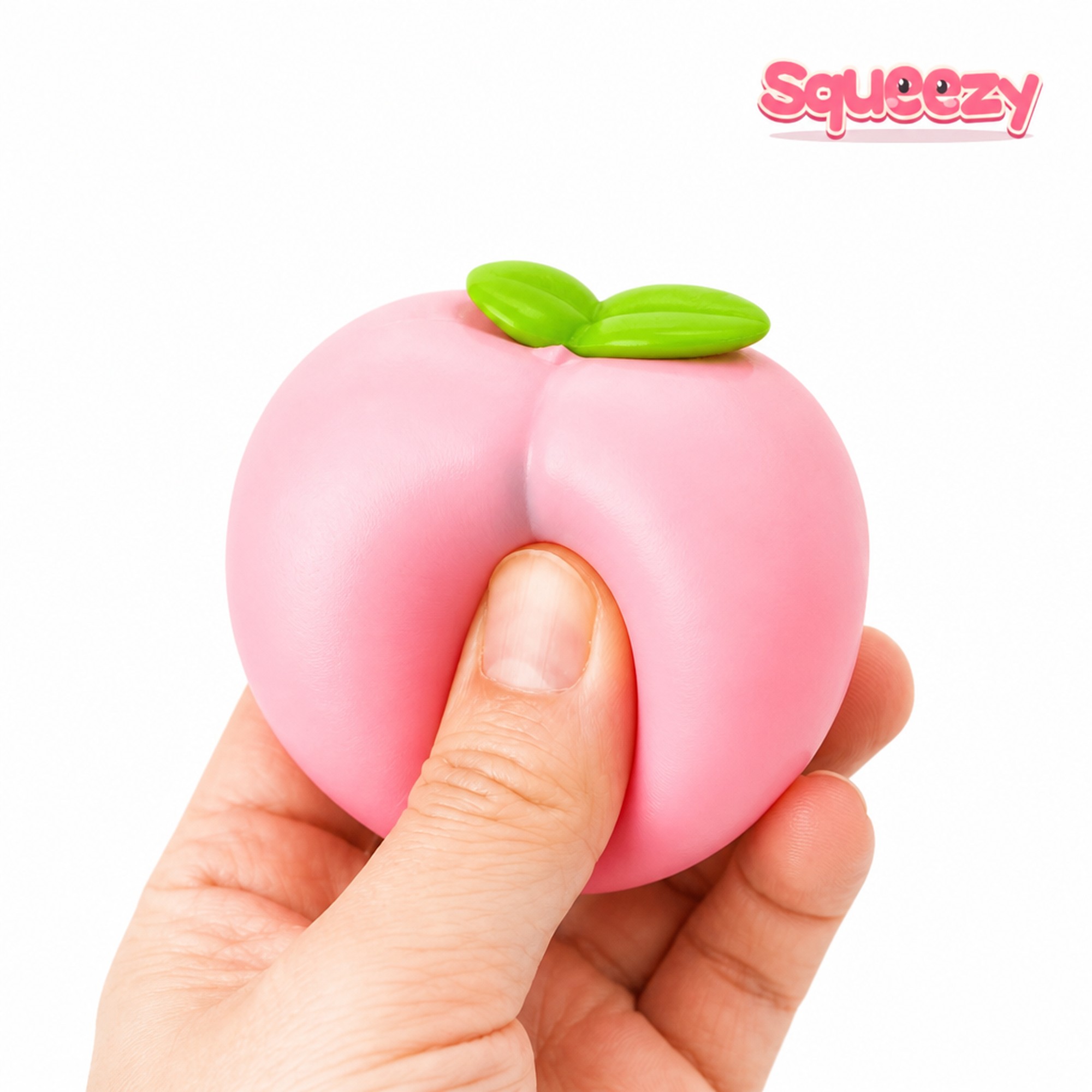Jumbo Peach being squeezed