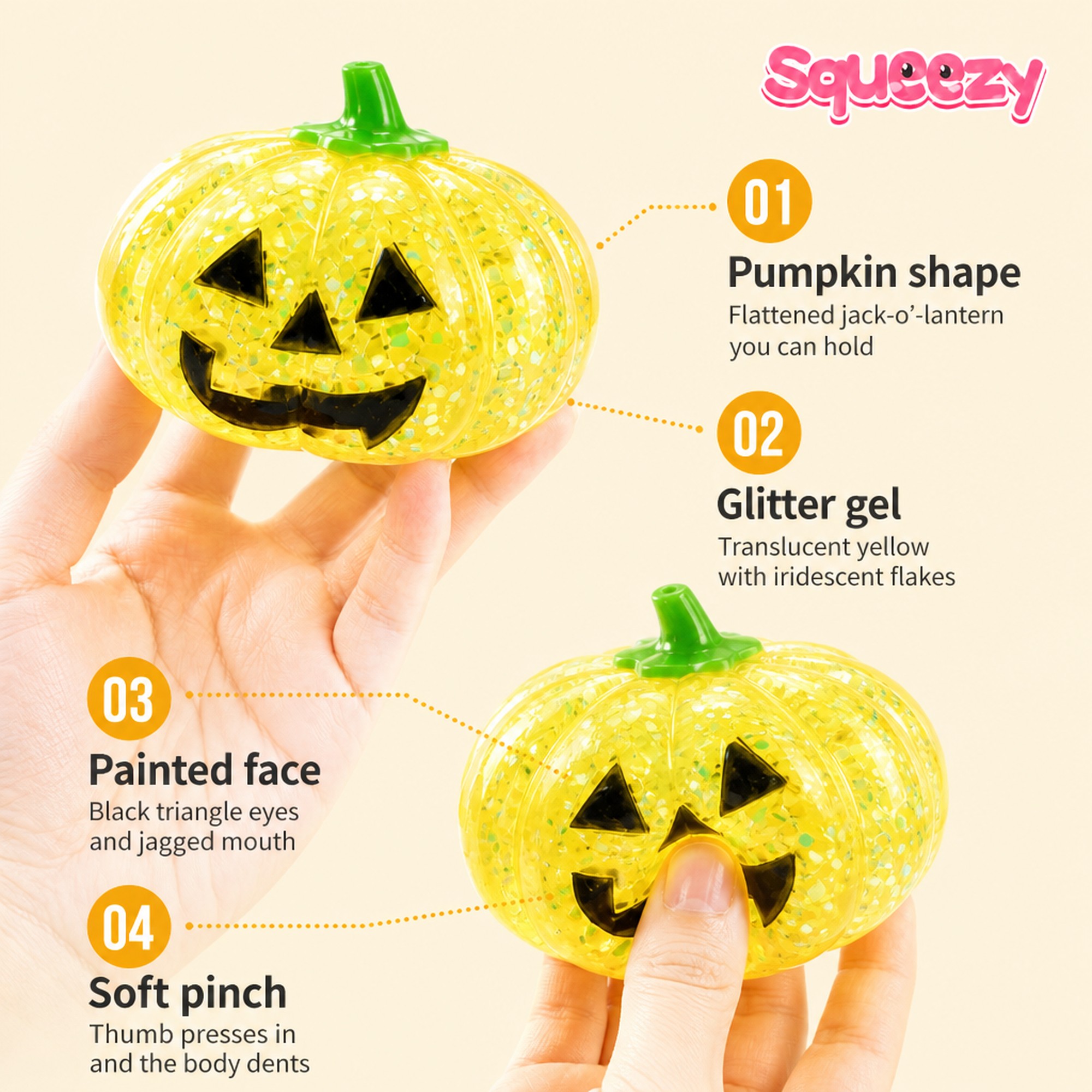 Glitter Pumpkin features