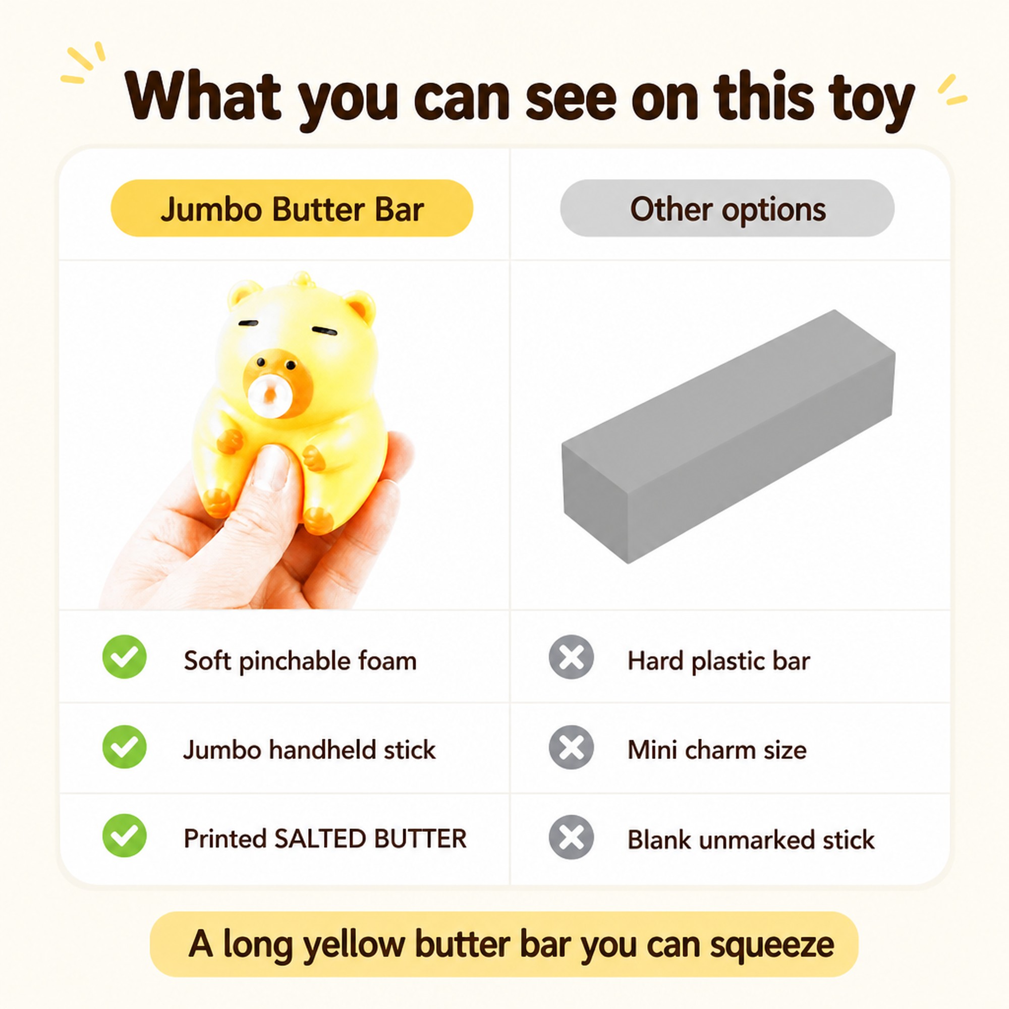 Jumbo Butter Bar compared with other options
