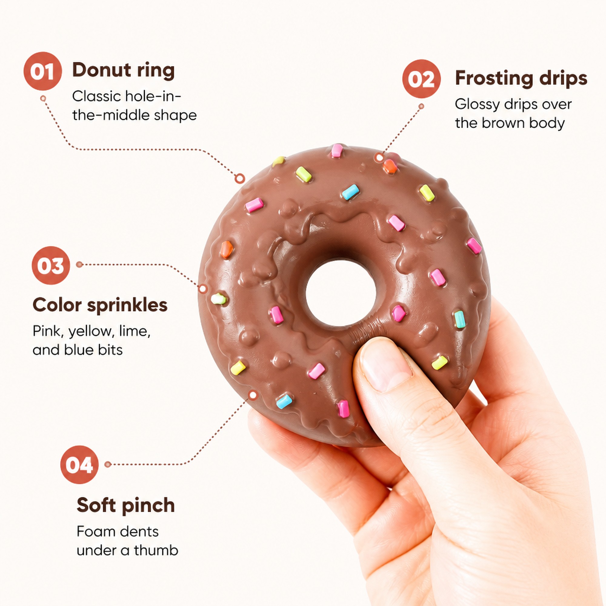 Sprinkle Donut features