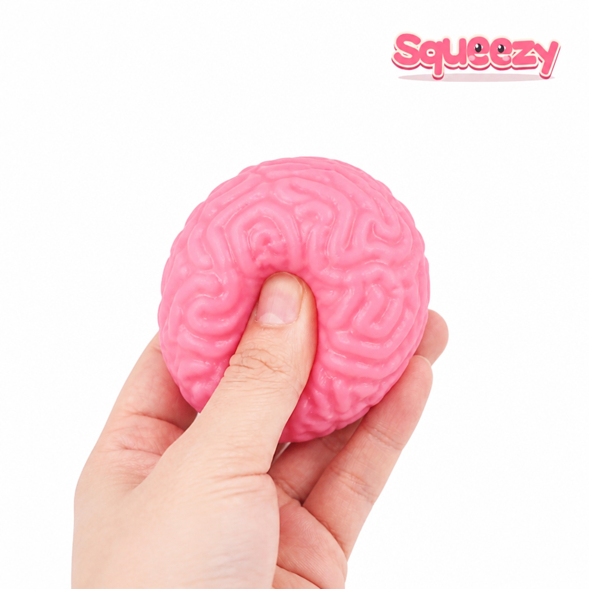 Pink Brain being squeezed