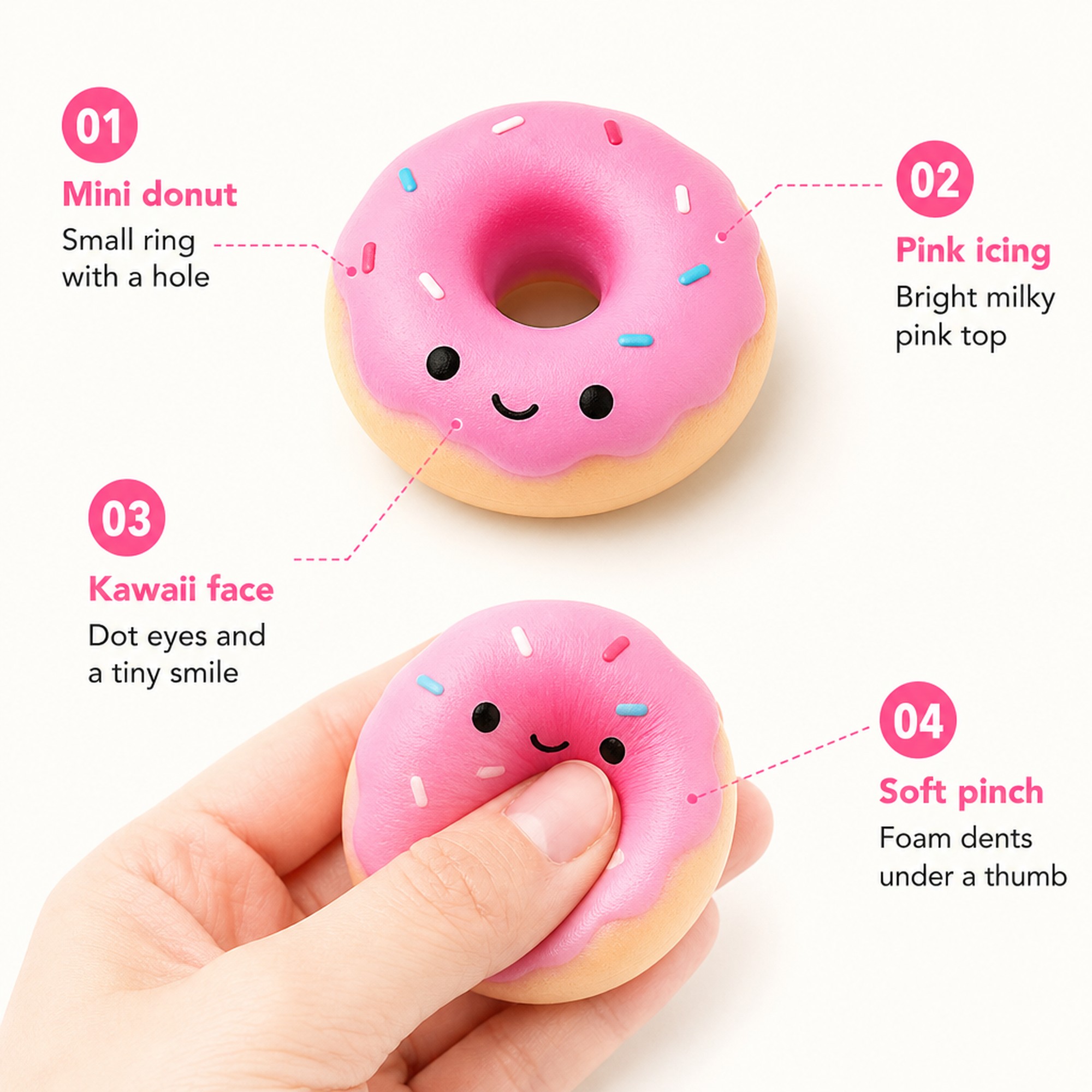 Mini Pink Donut features