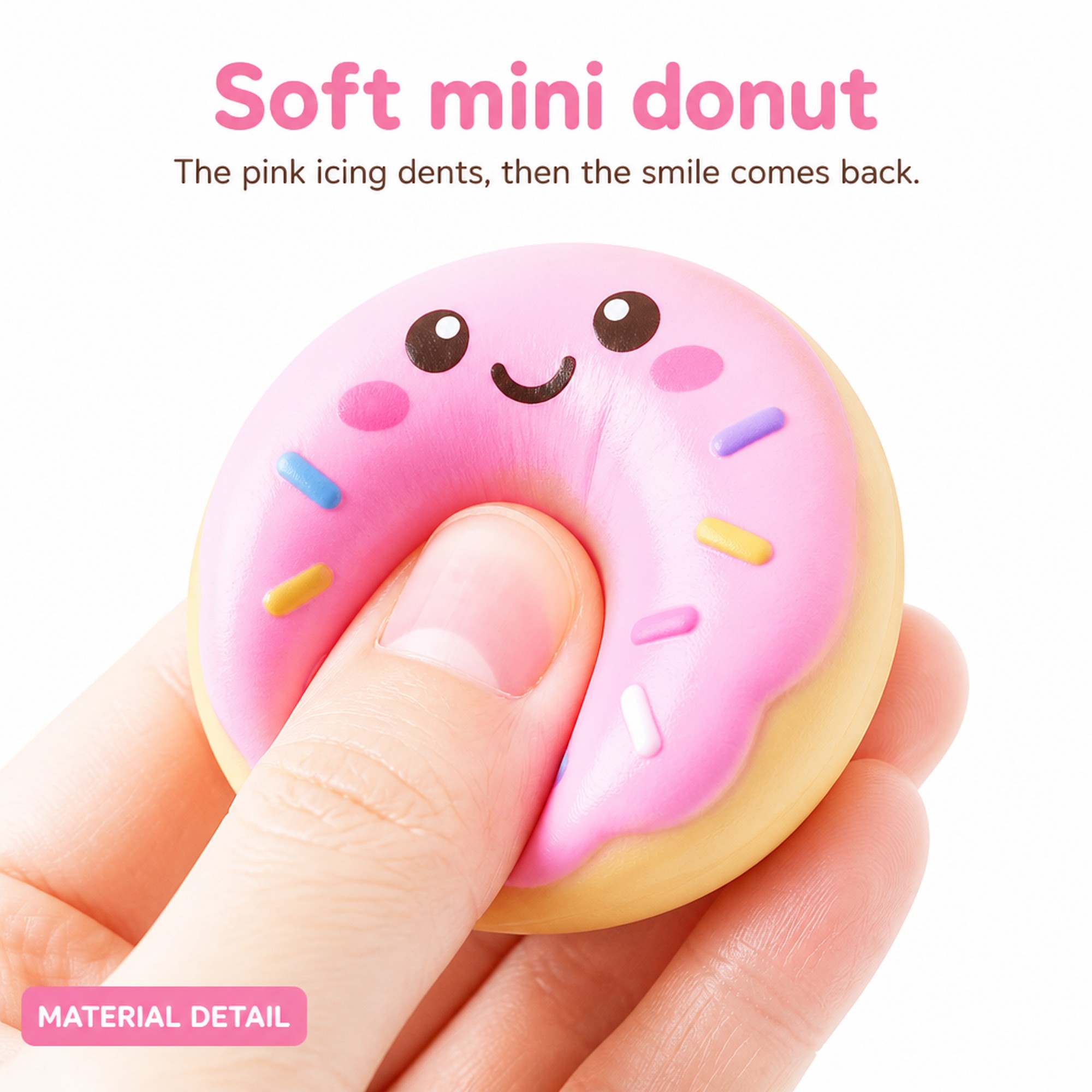 Mini Pink Donut foam squeeze