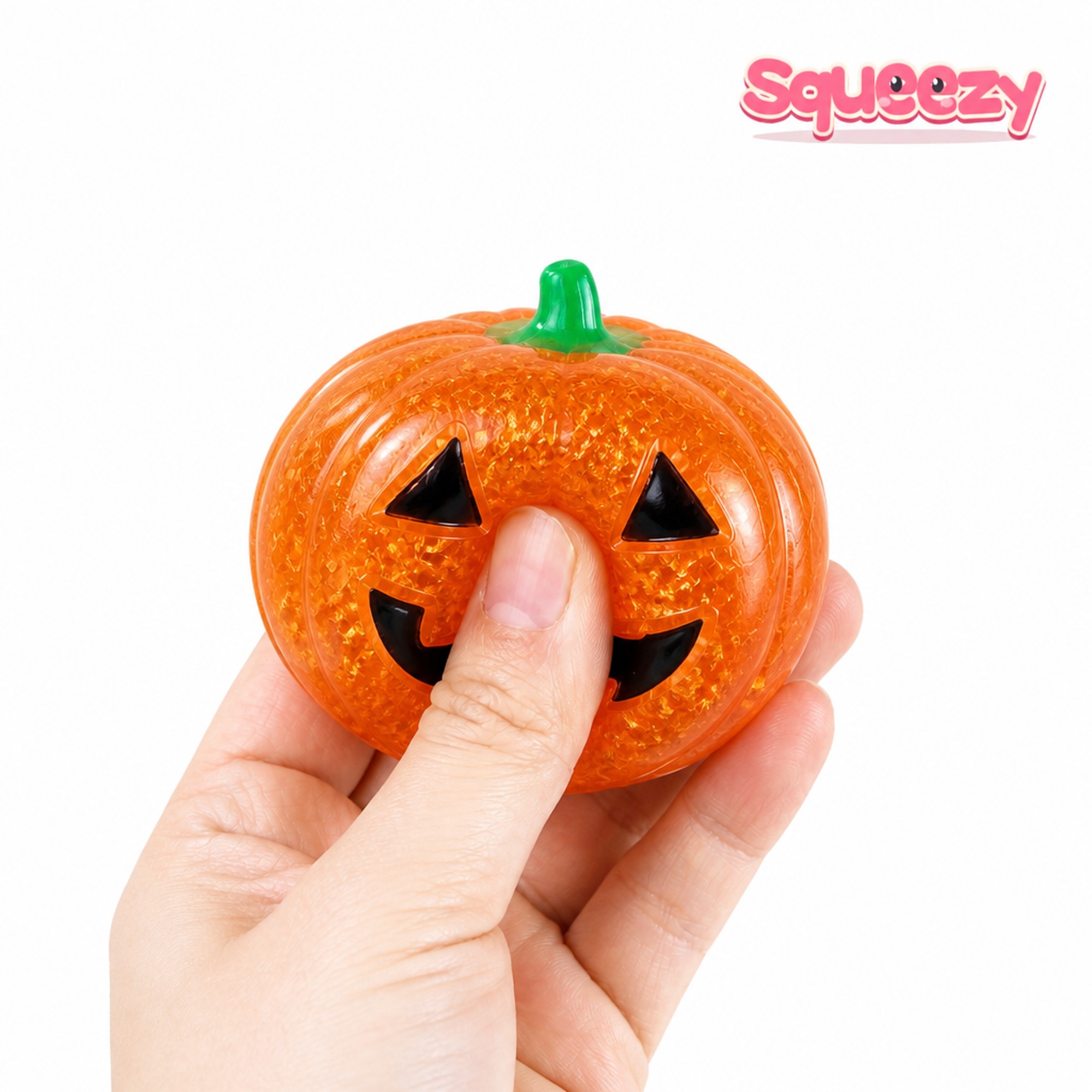 Jack Pumpkin being squeezed