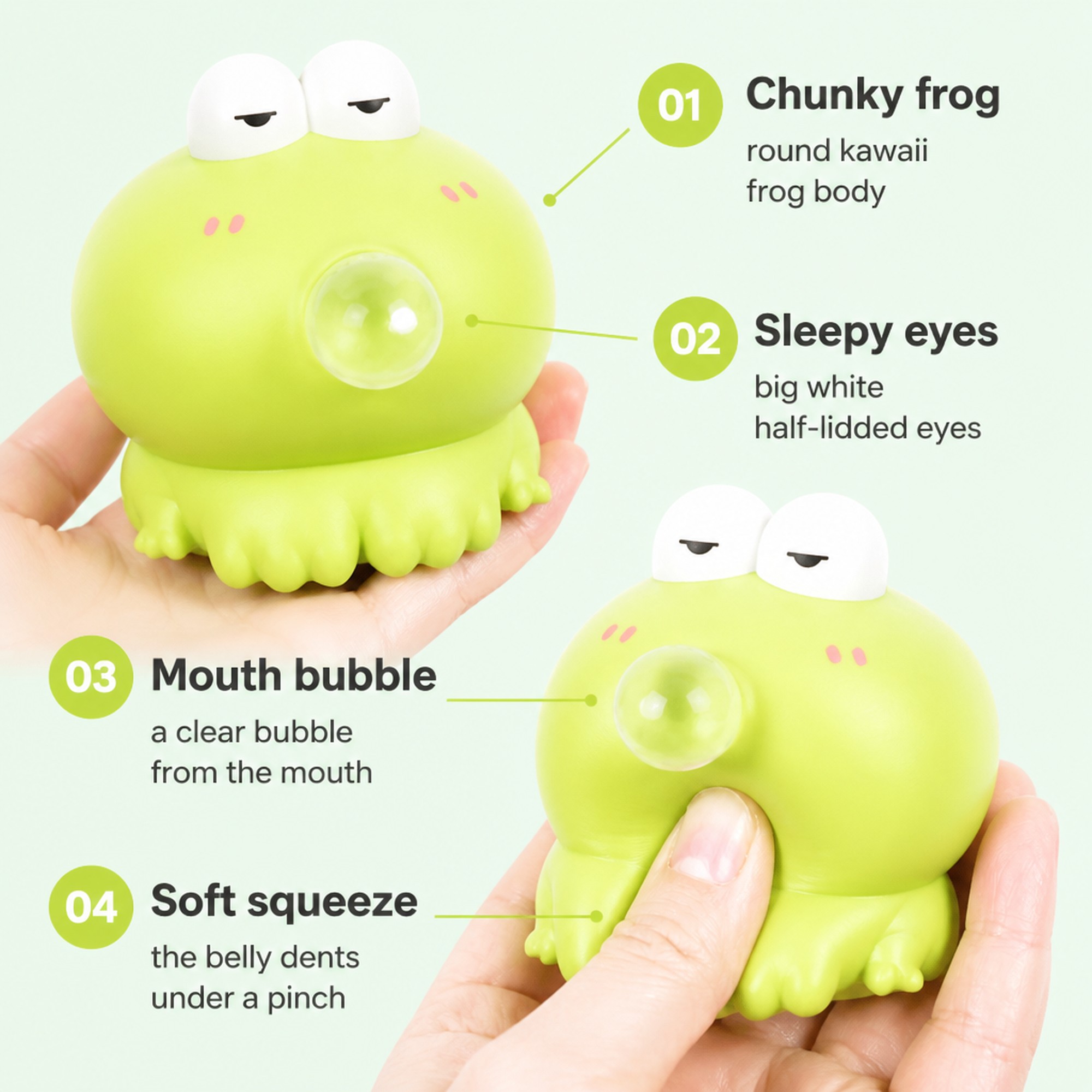 Bubble Frog features