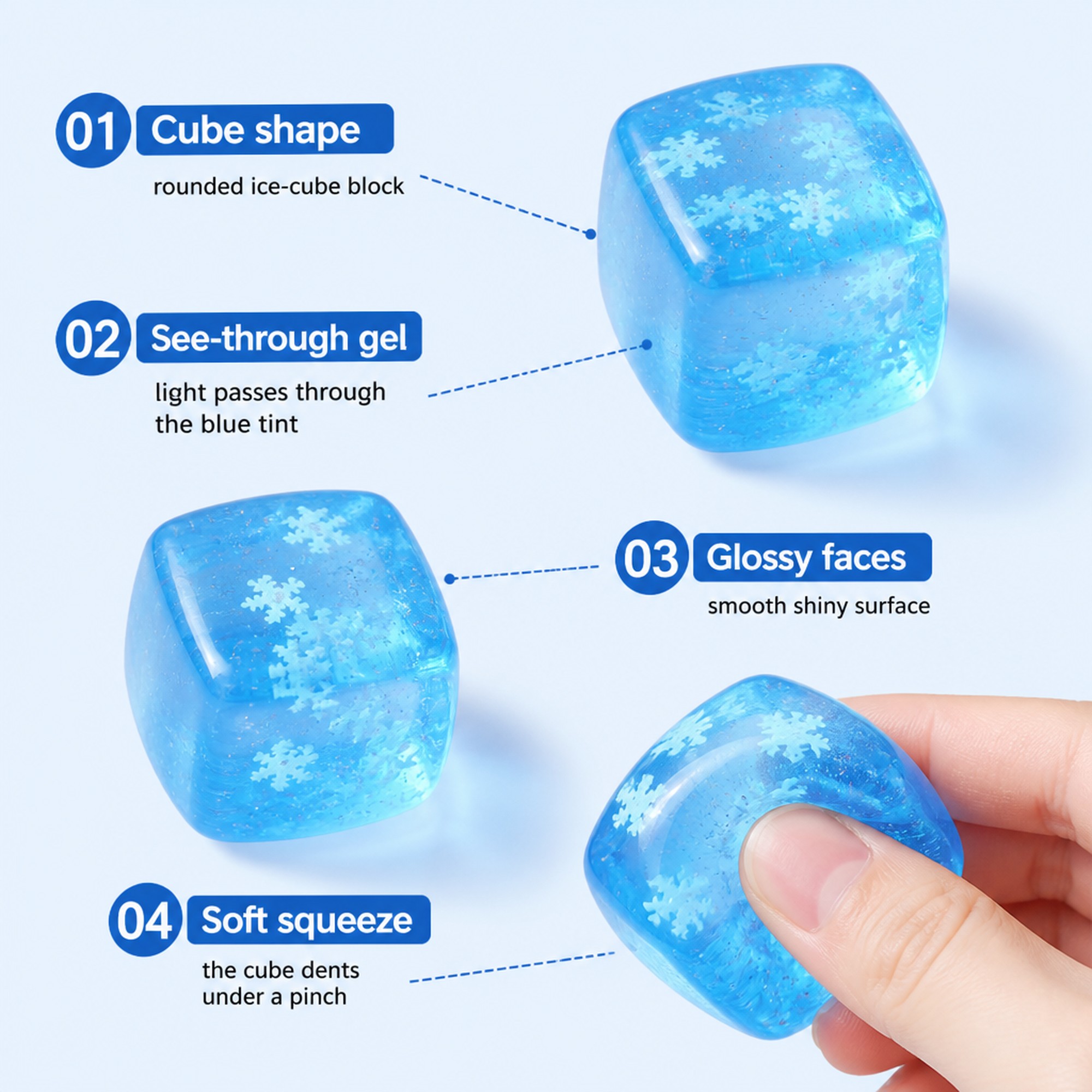 Sky Gel Cube features