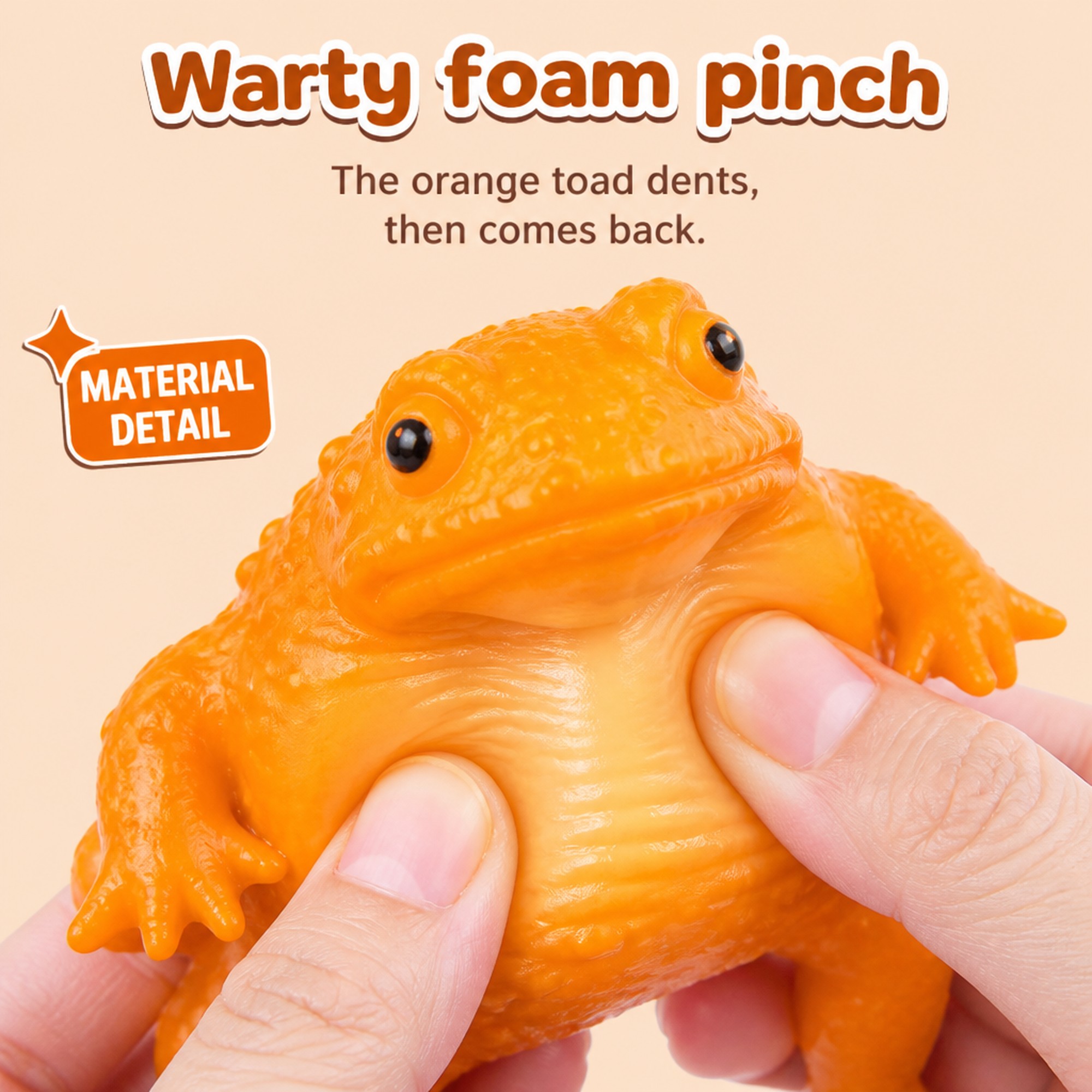 Orange Toad warty foam squeeze