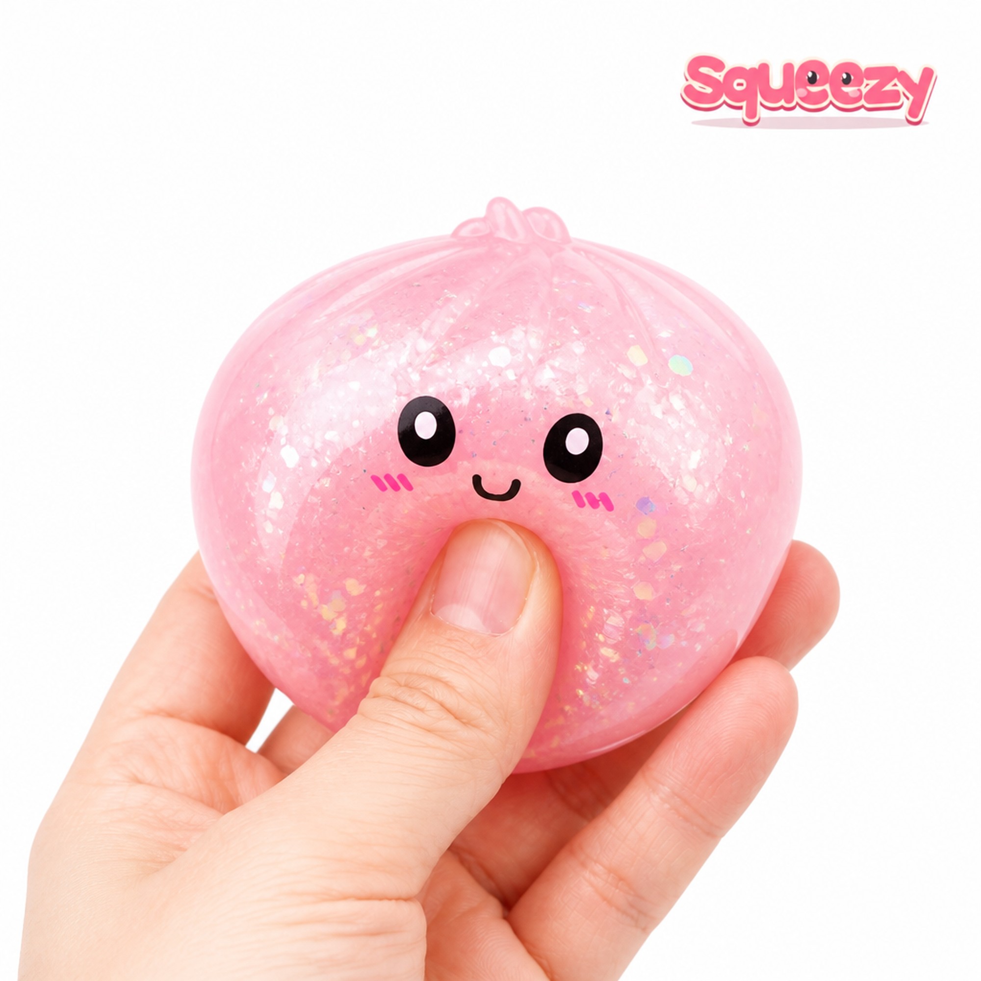 Pink Bao being squeezed