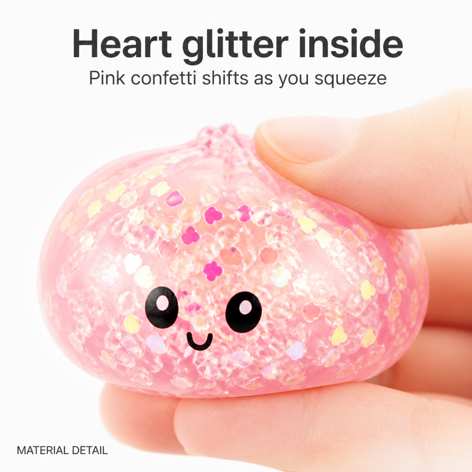 Heart Glitter Bao heart glitter inside
