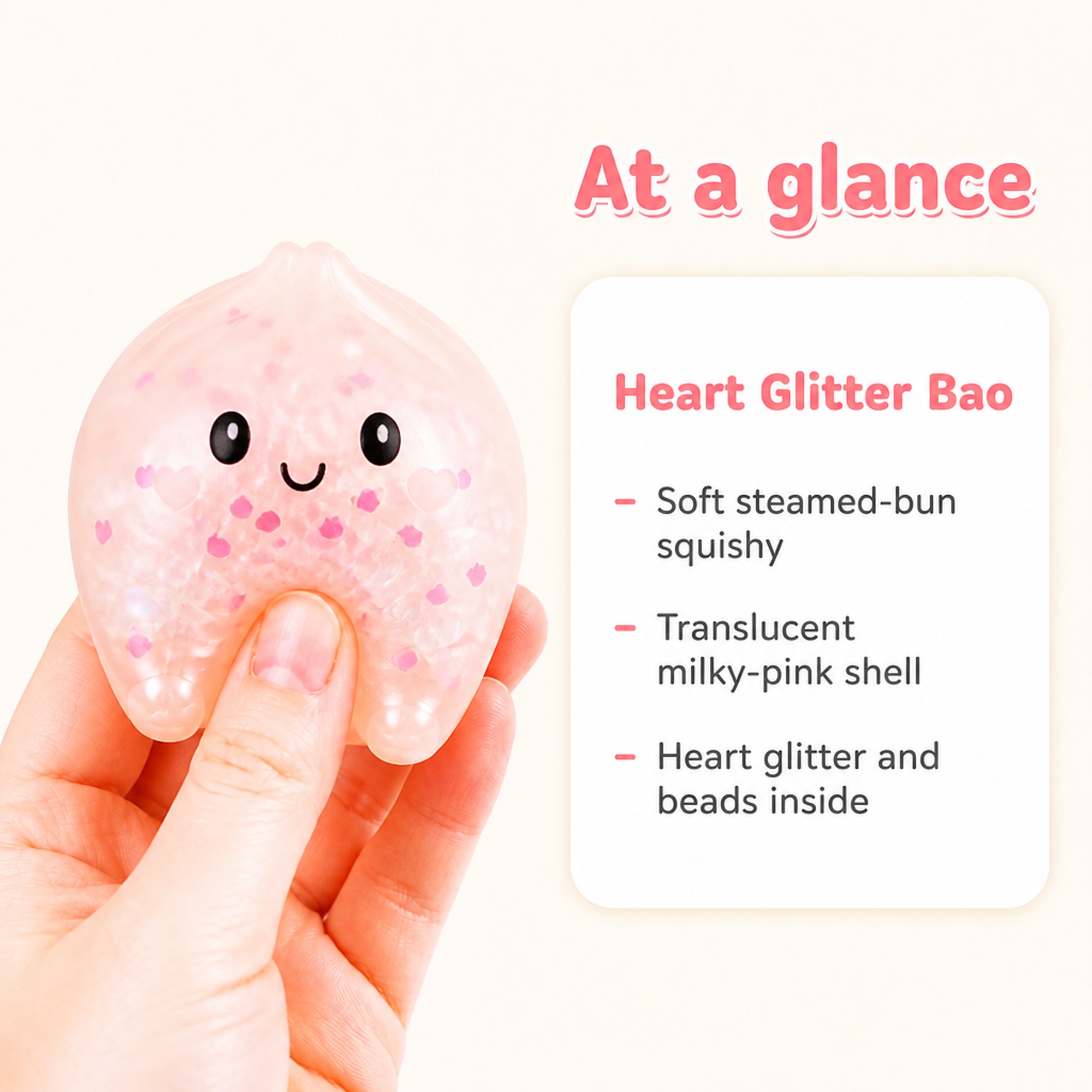 Heart Glitter Bao at a glance