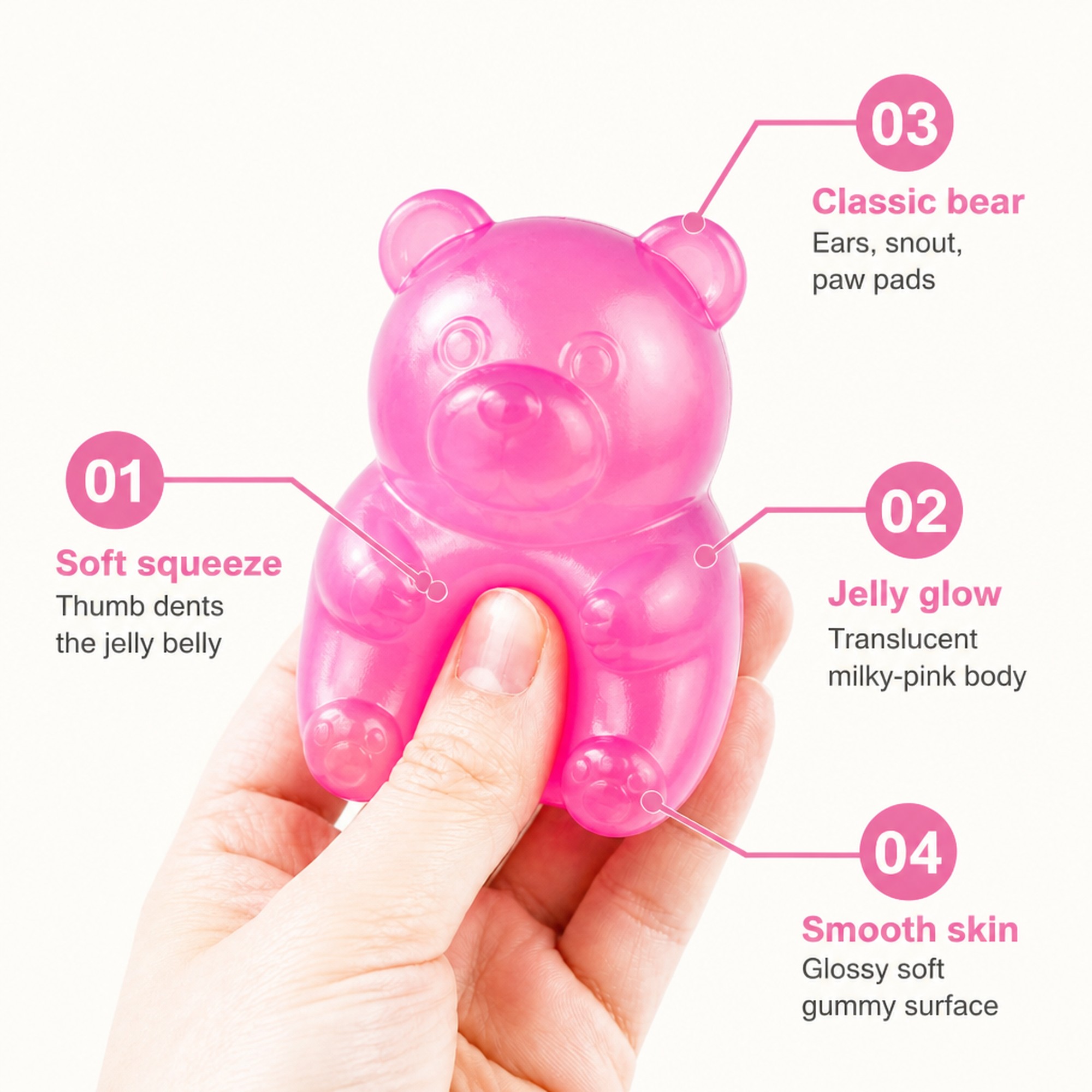 Pink Jelly Bear features