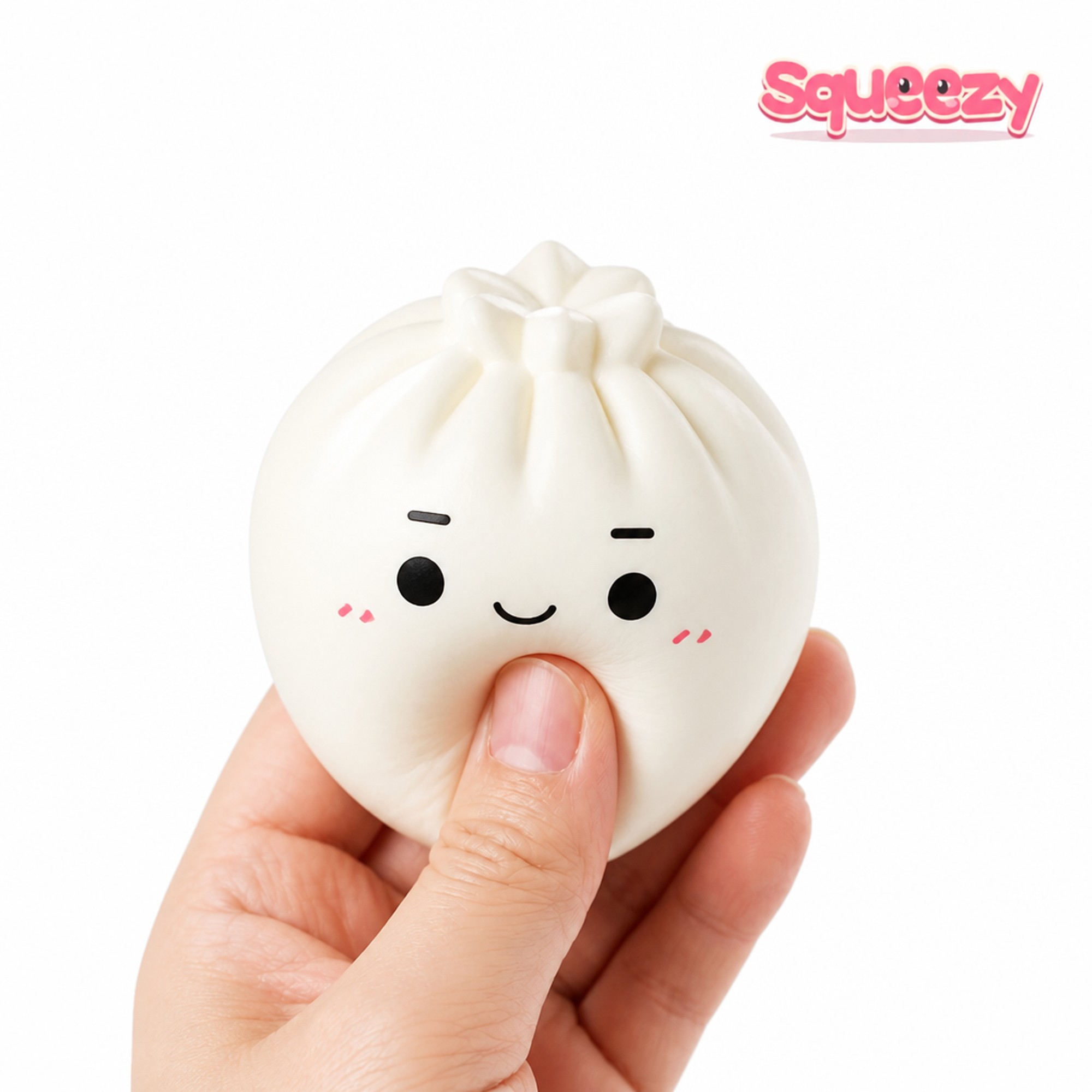 White Blush Bao being squeezed