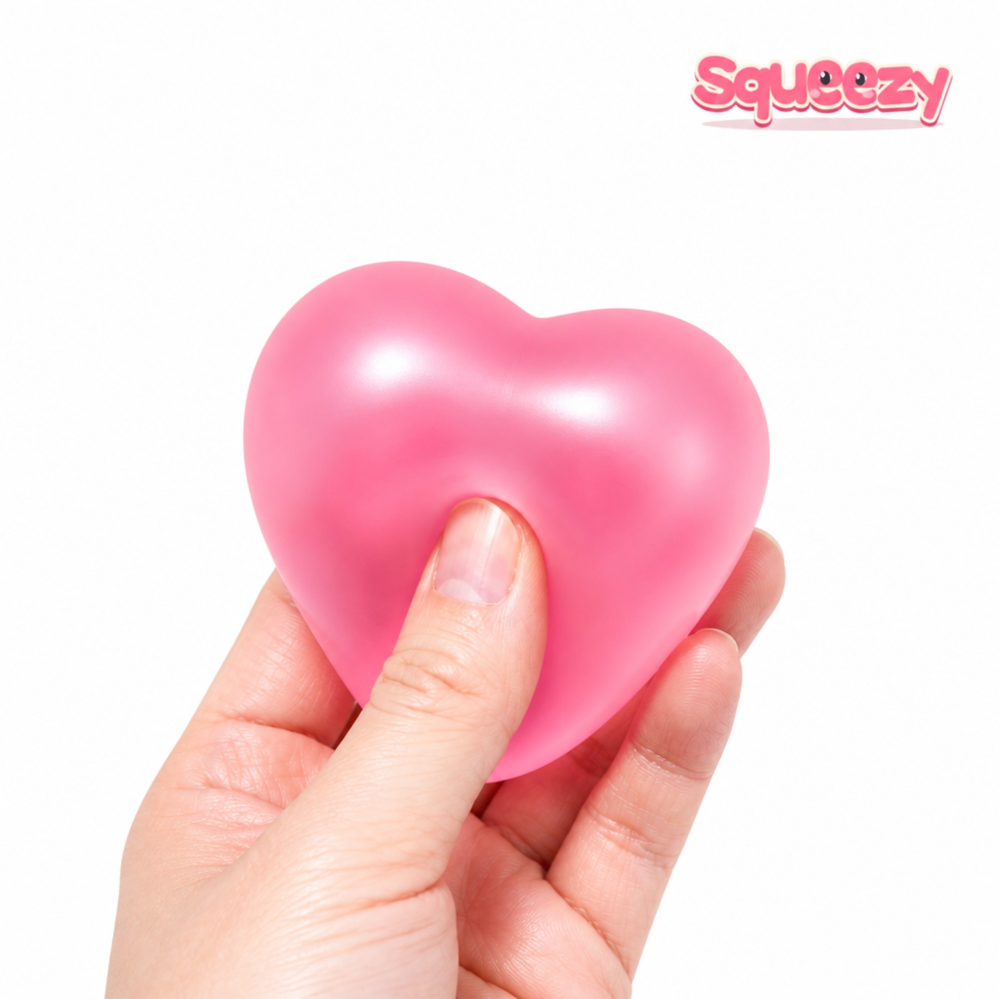 Pink Gel Heart being squeezed
