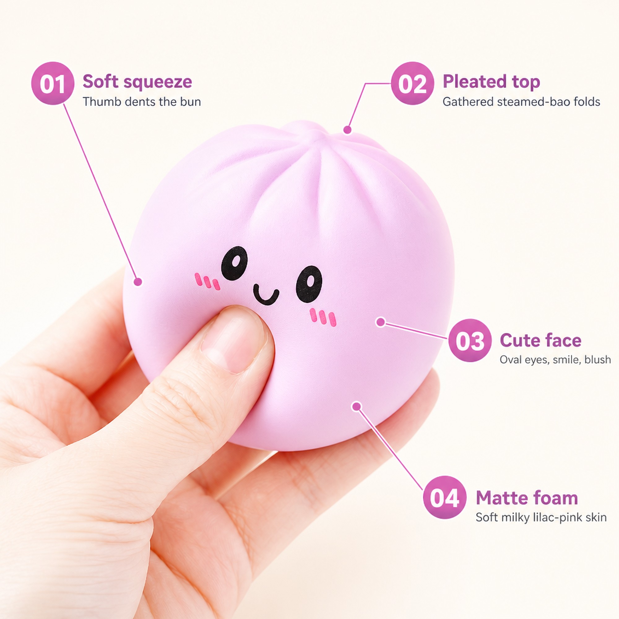 Lilac Steamer Bao features
