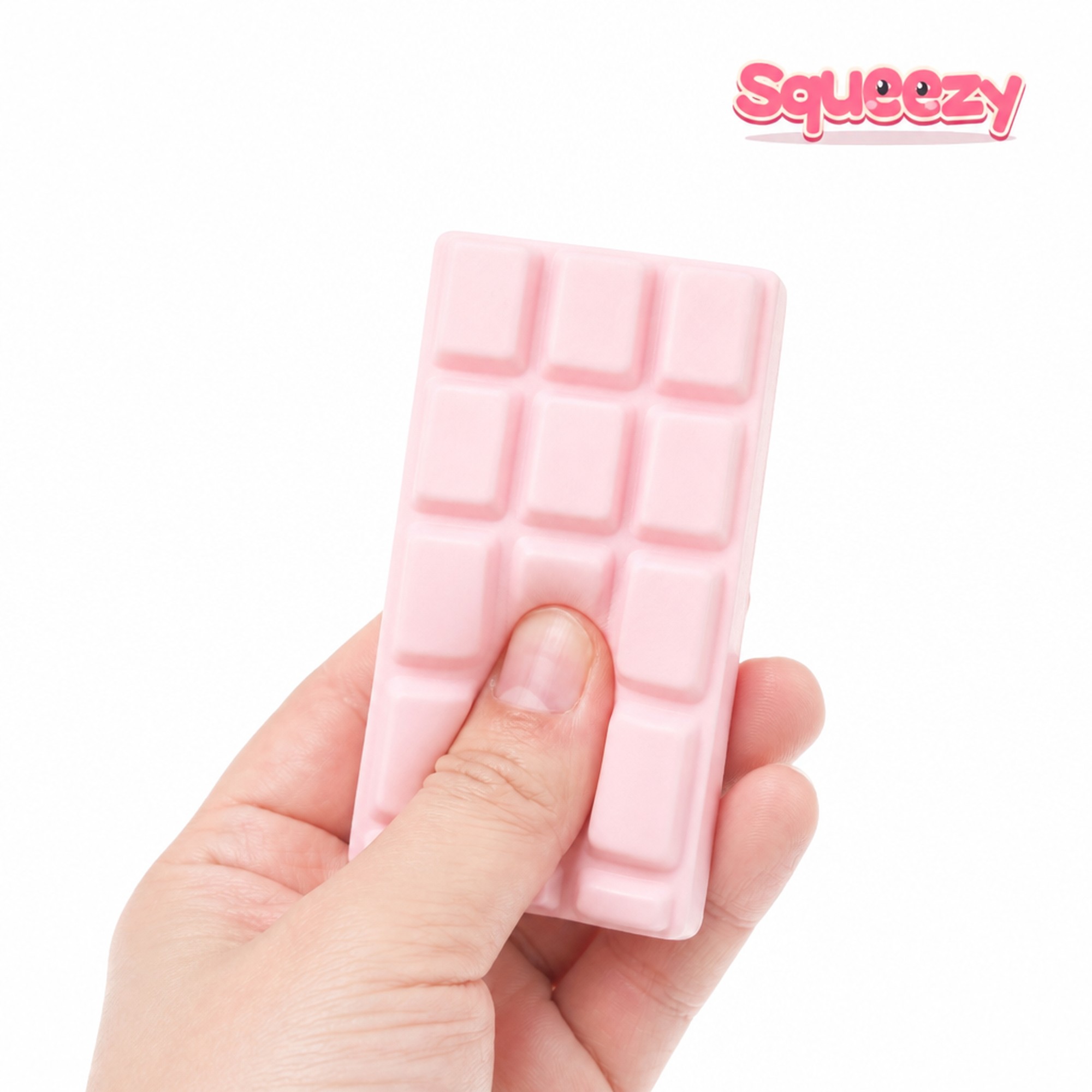 Pink Choco Bar being squeezed