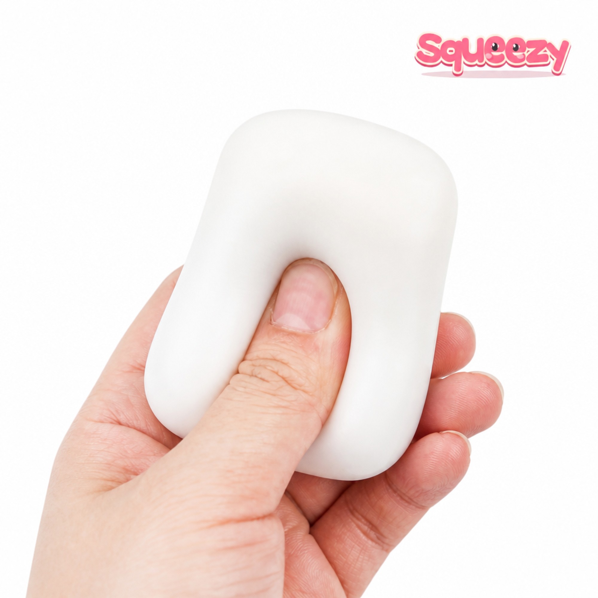White Soap Bar being squeezed