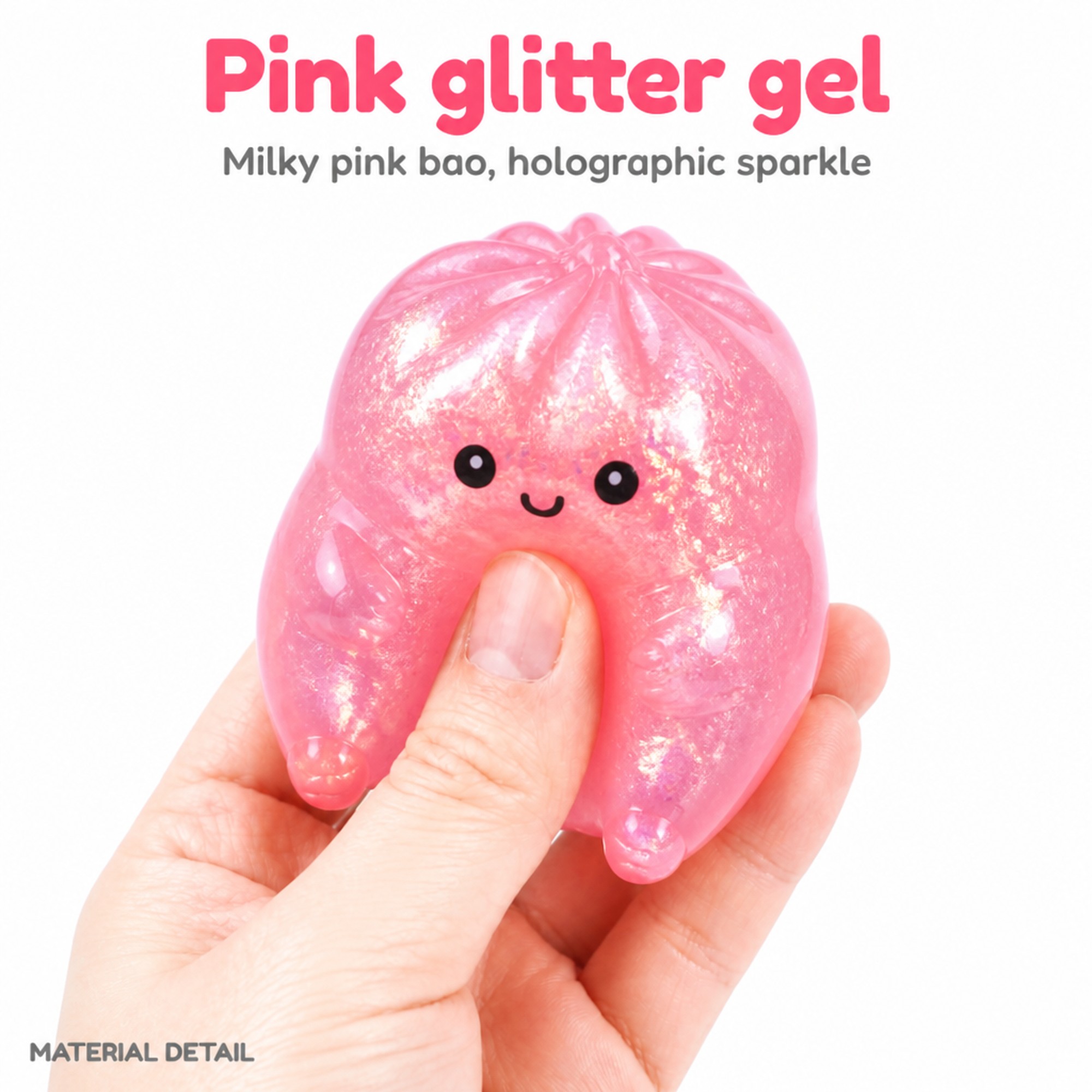 Pink Smiley Bao glitter gel