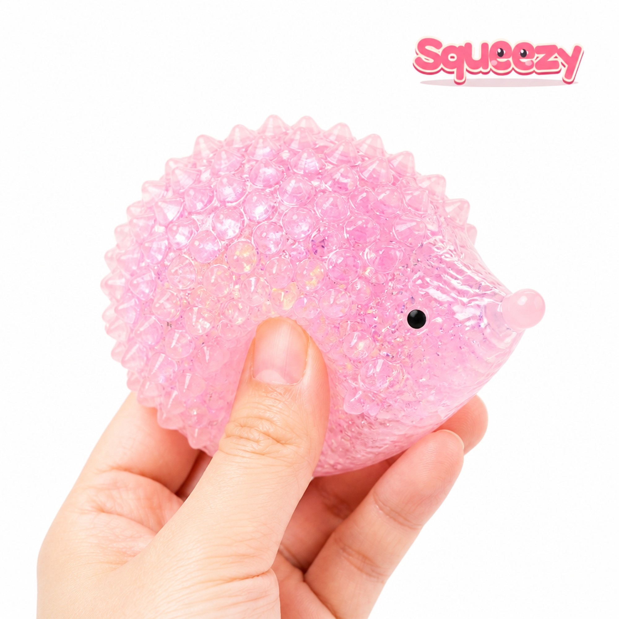 Pink Hedgehog being squeezed