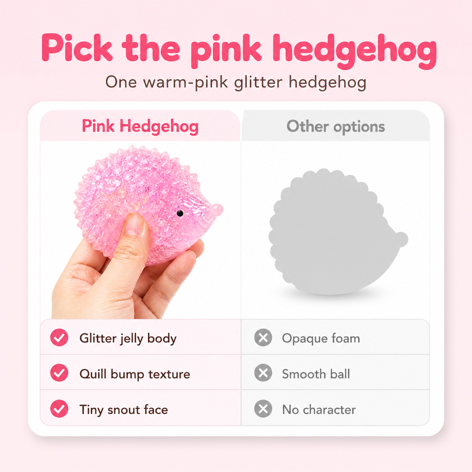 Pink Hedgehog compared with other options