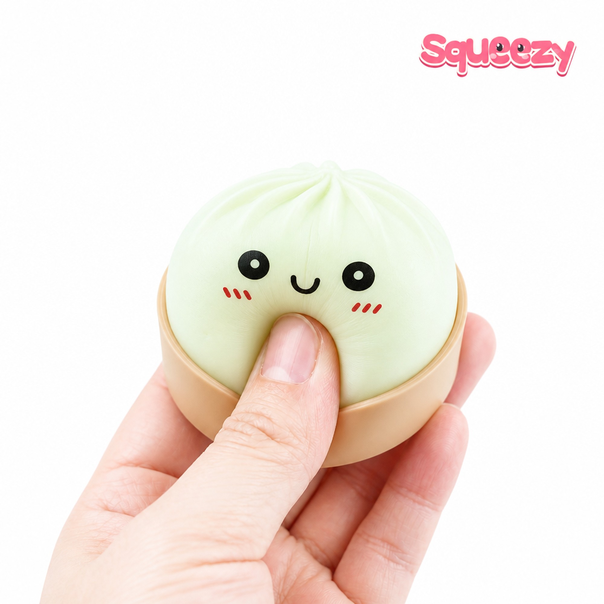 Mint Glow Bao being squeezed