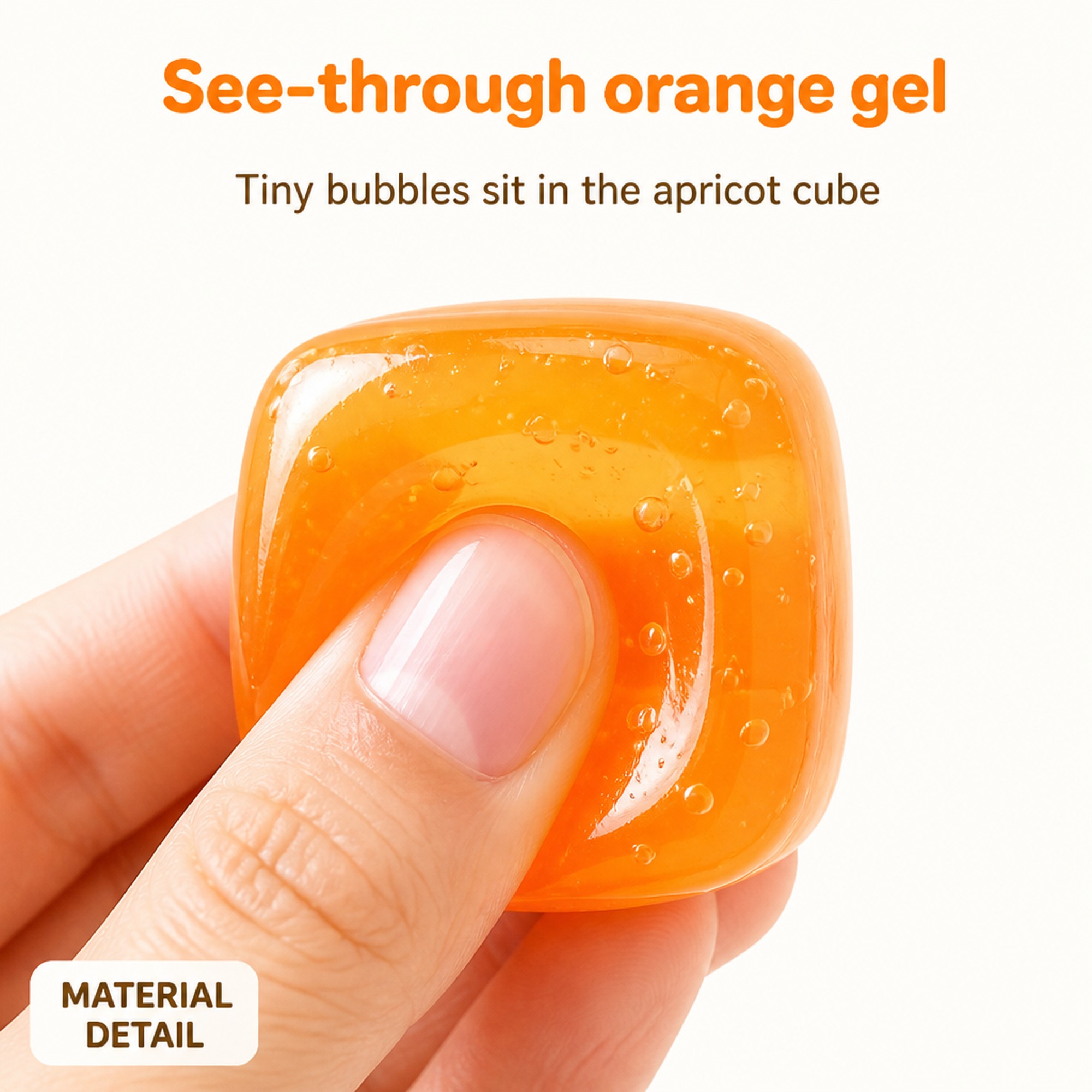 Orange Gel Cube see-through gel