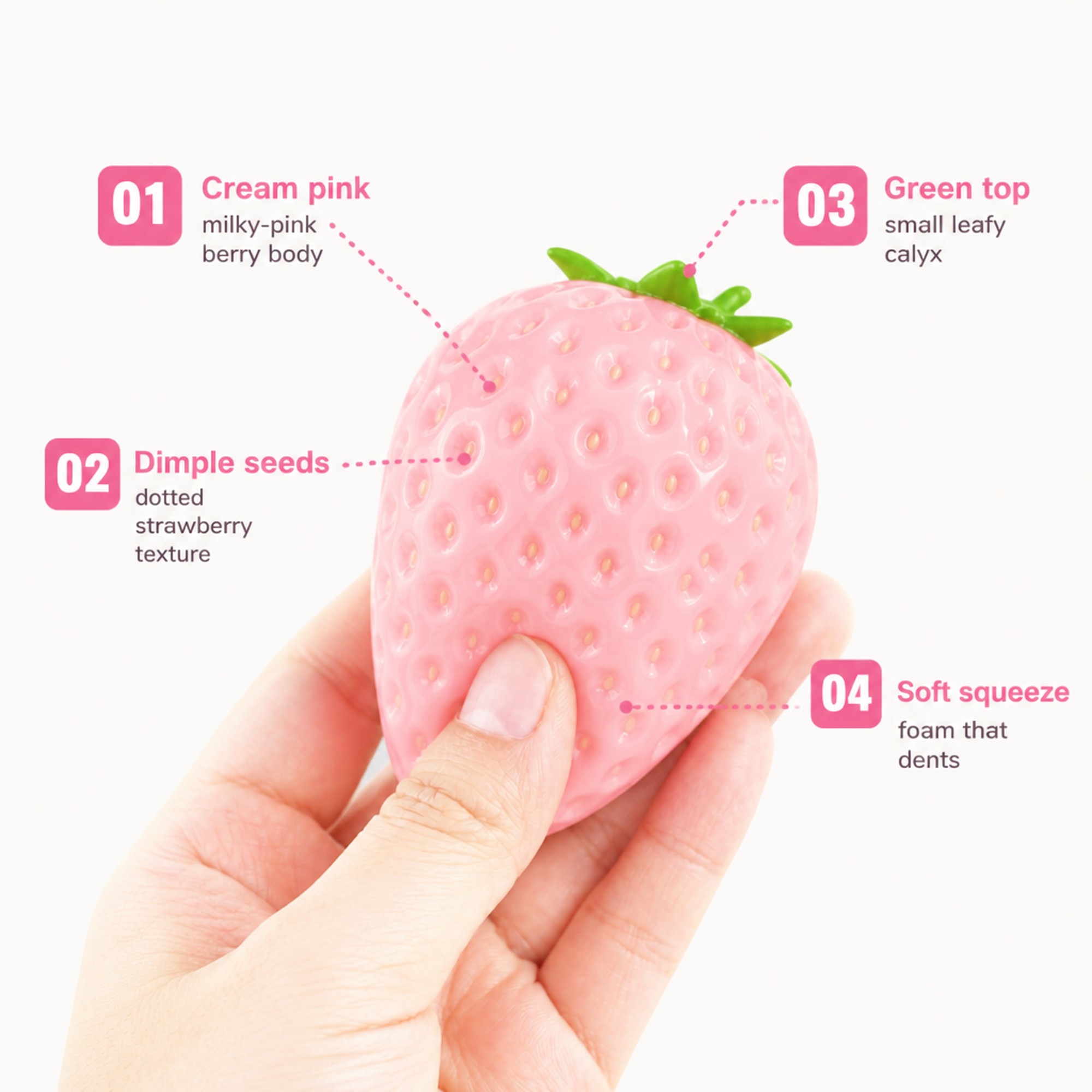 Cream Strawberry features