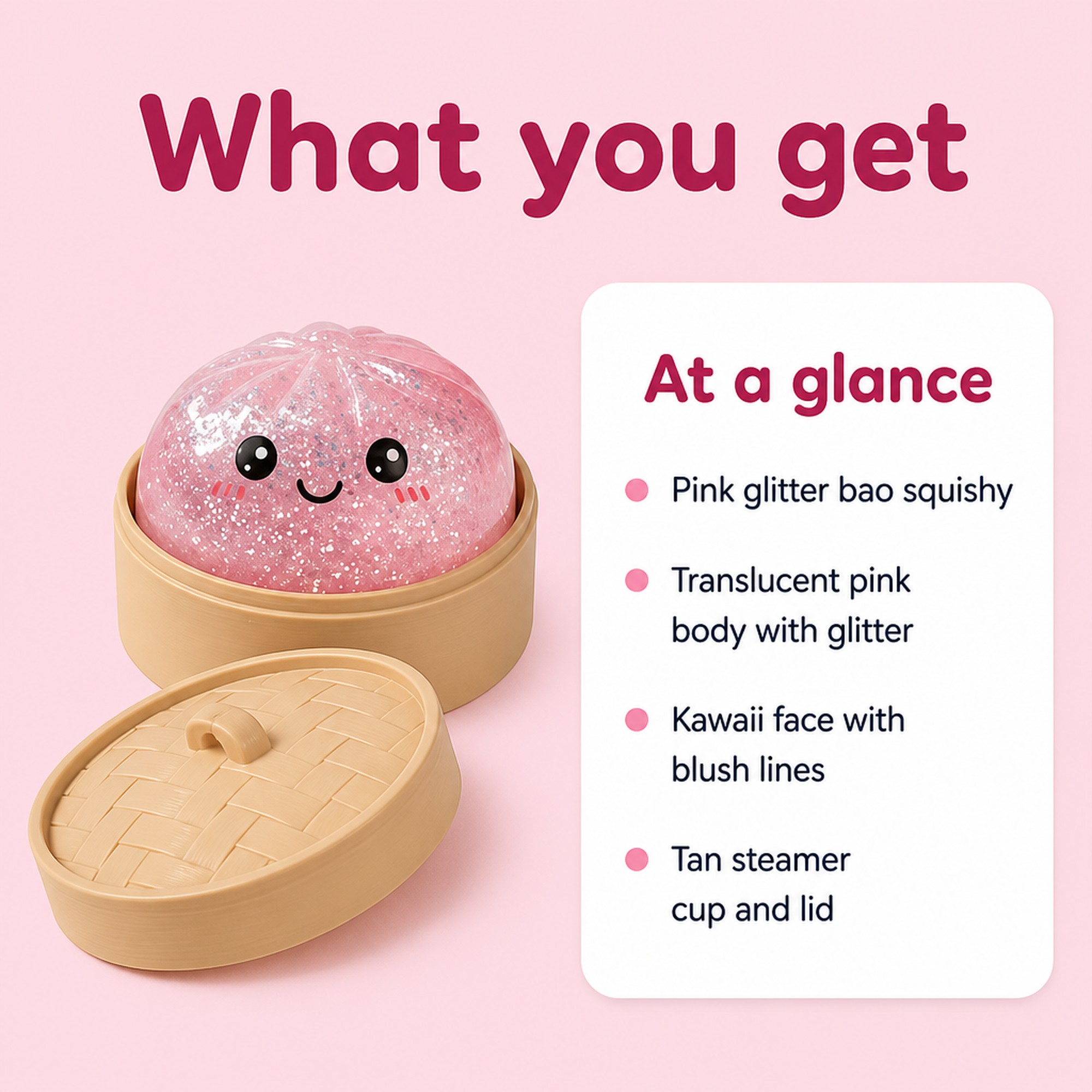 Pink Glitter Bao at a glance