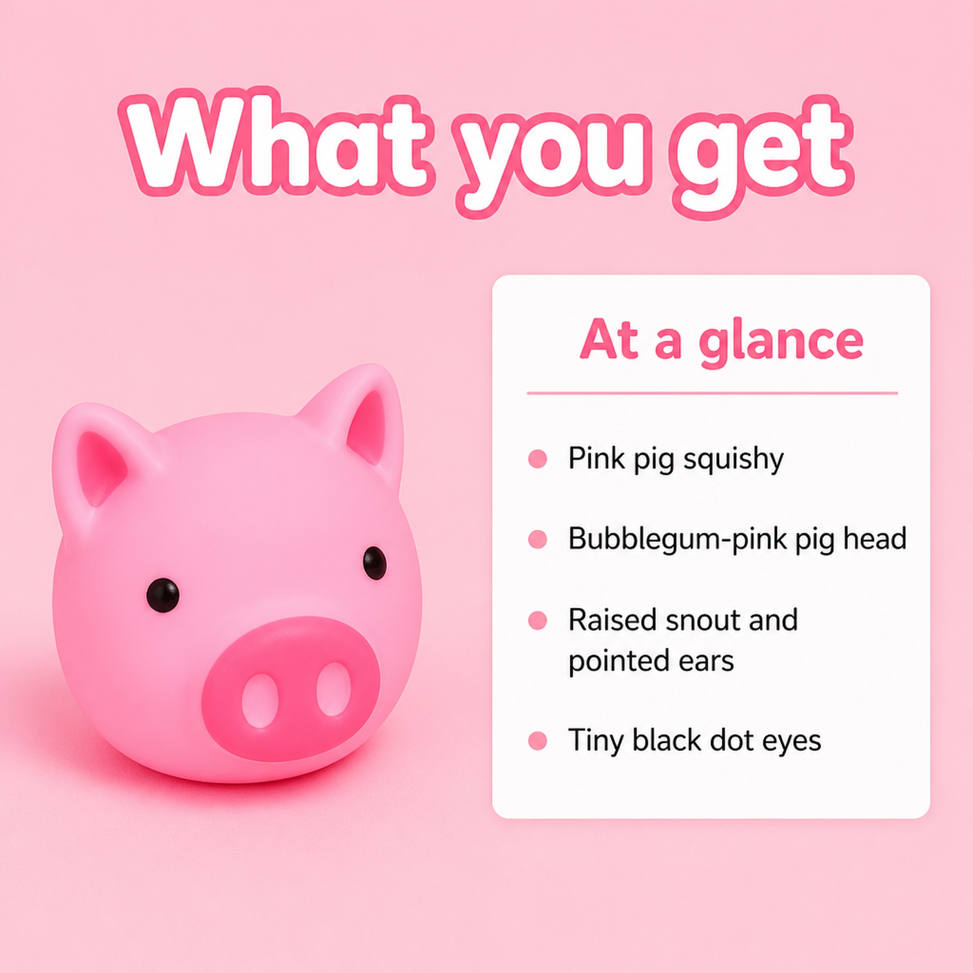 Pink Pig Squishy at a glance