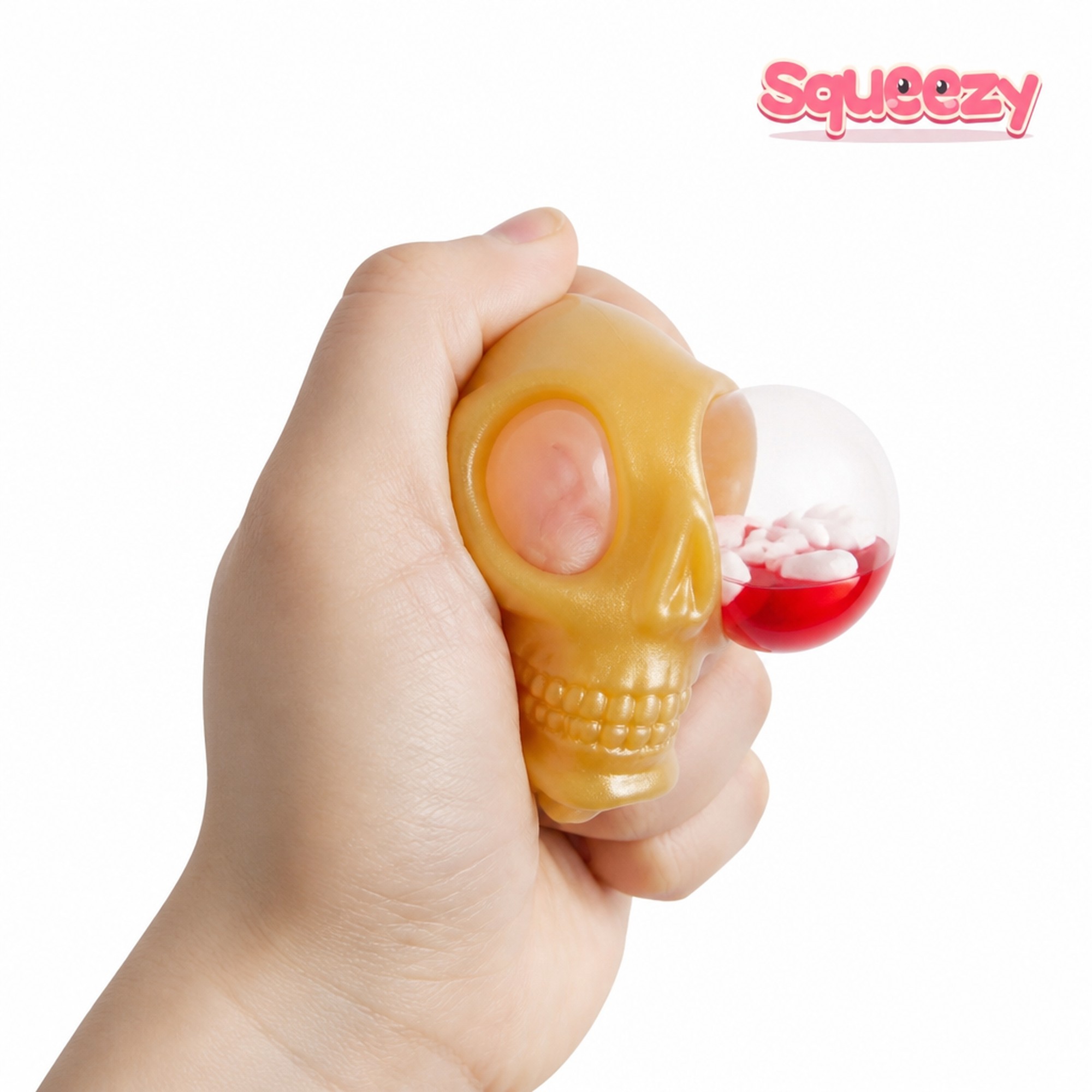 Pop-Eye Skull being squeezed