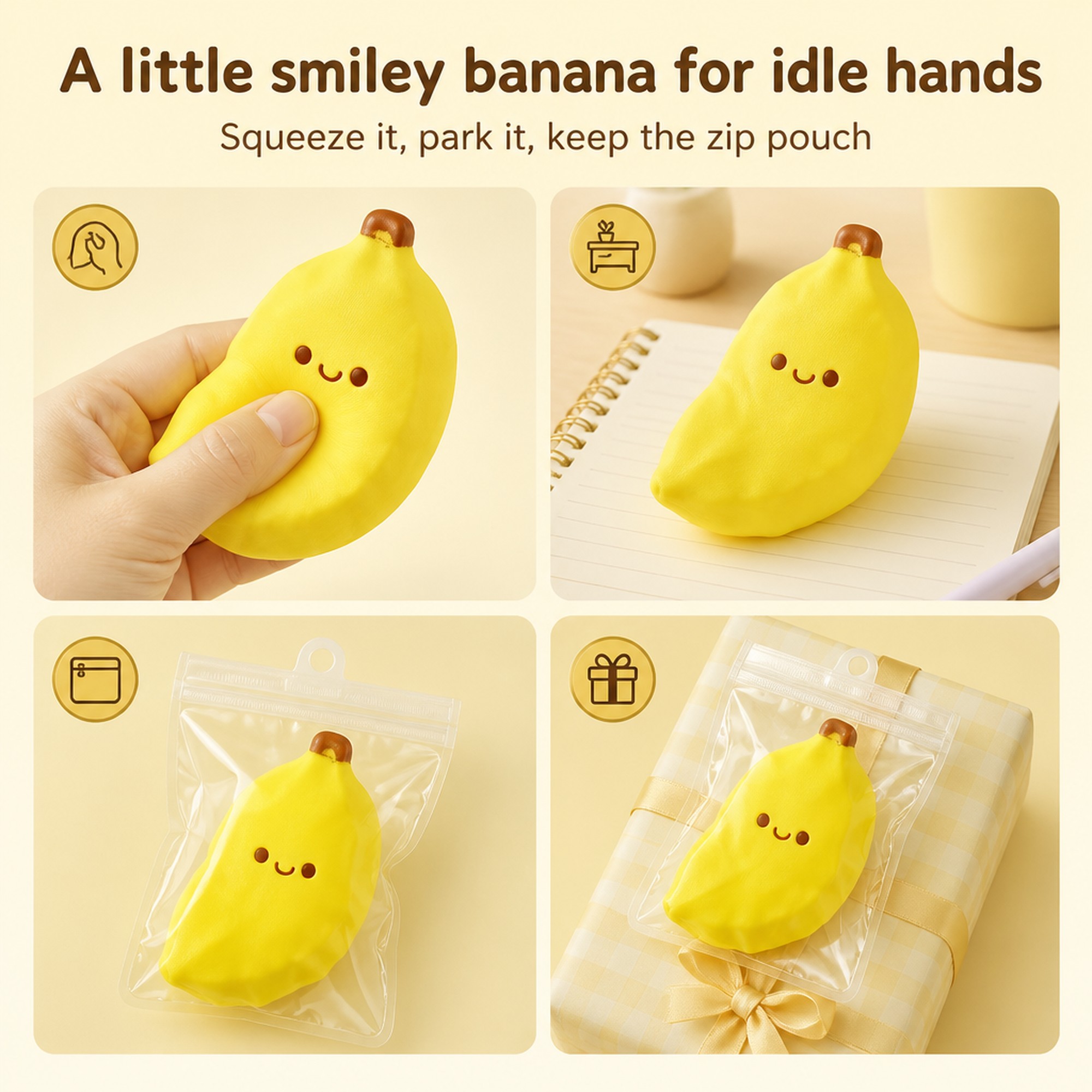 Smiley Banana Squishy use occasions