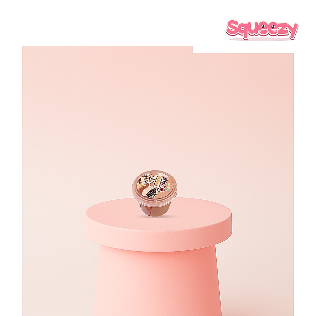 Brown Sugar Boba Slime Bubble Tea Slime being squeezed