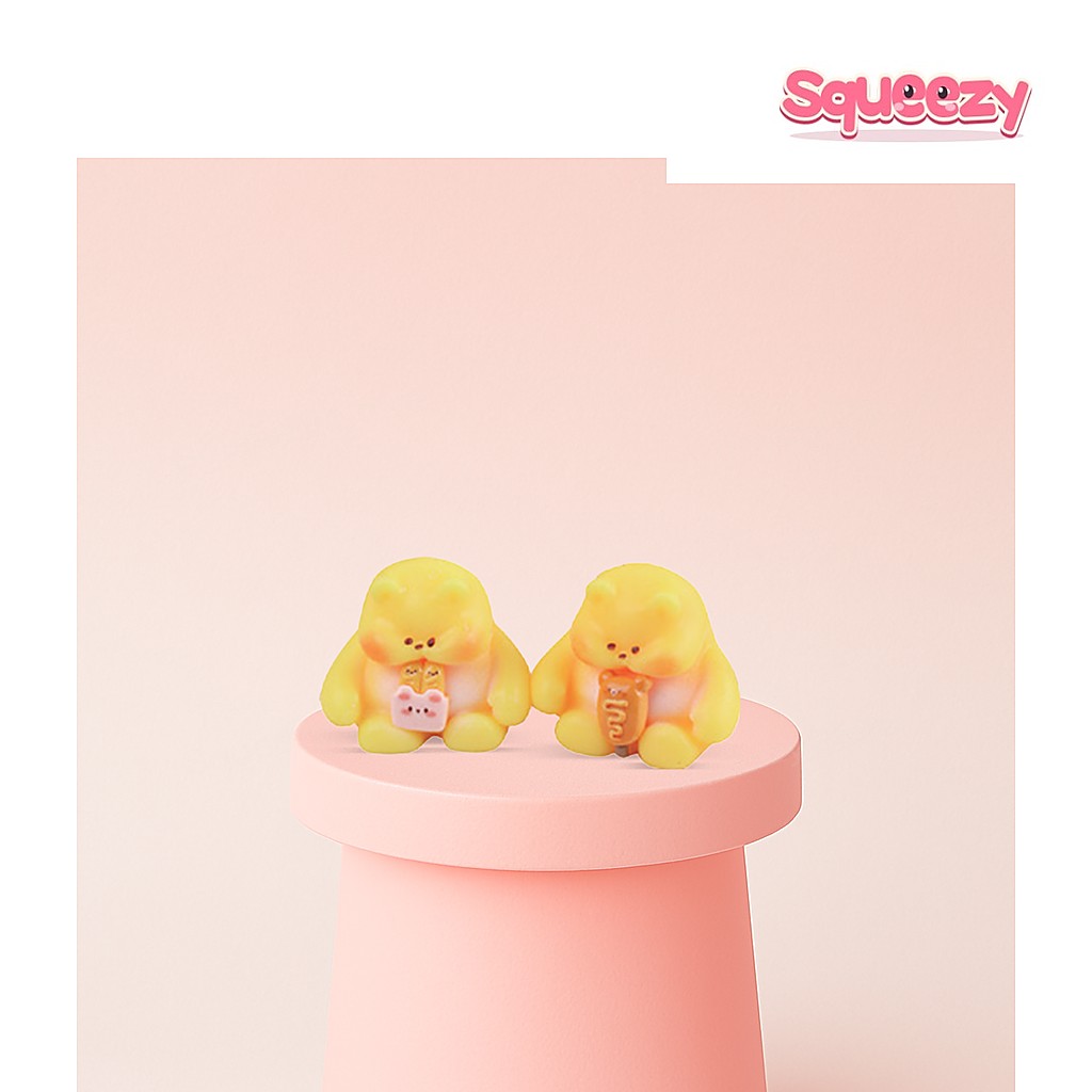 Chunky Bear Squishies being squeezed