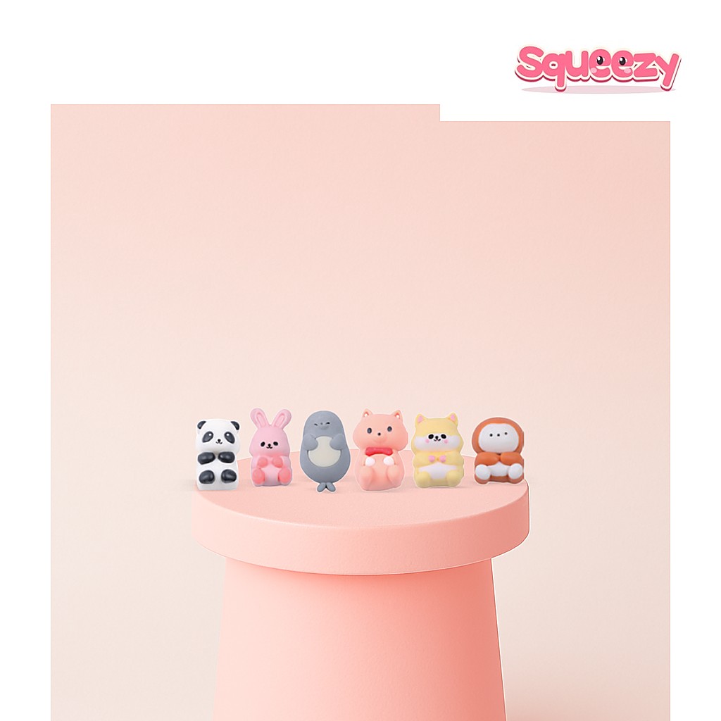 Cute Animals Mix Squishies Super being squeezed