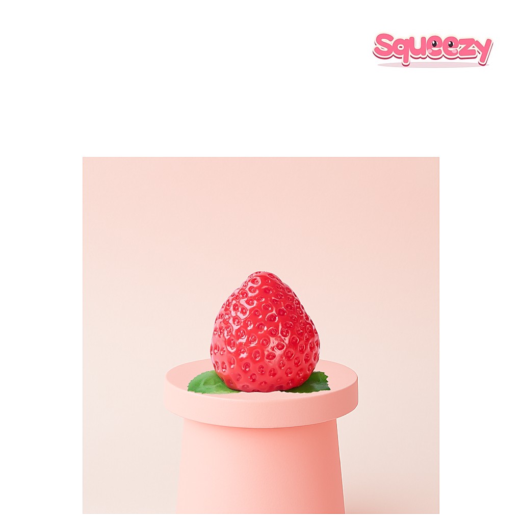 Cute Strawberry Squishy being squeezed