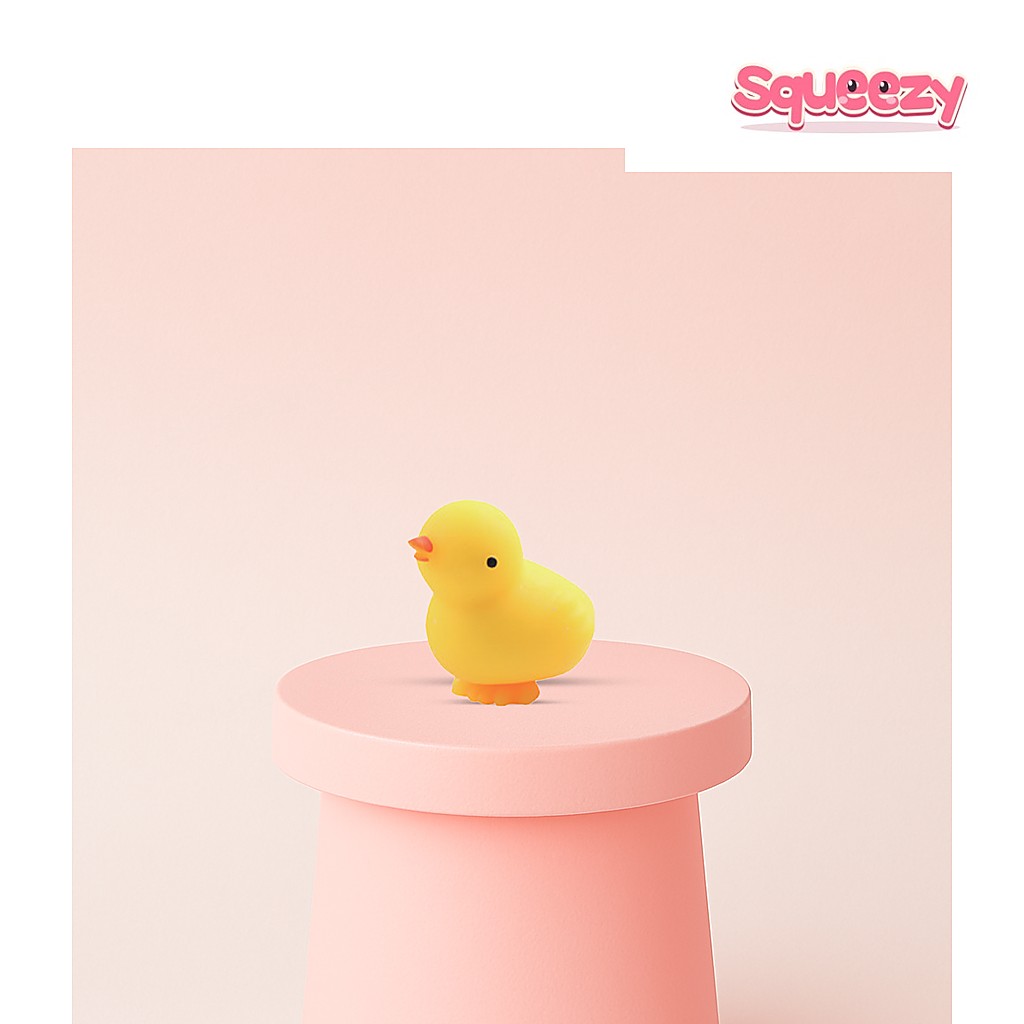 EVA Cute Chick Soft being squeezed